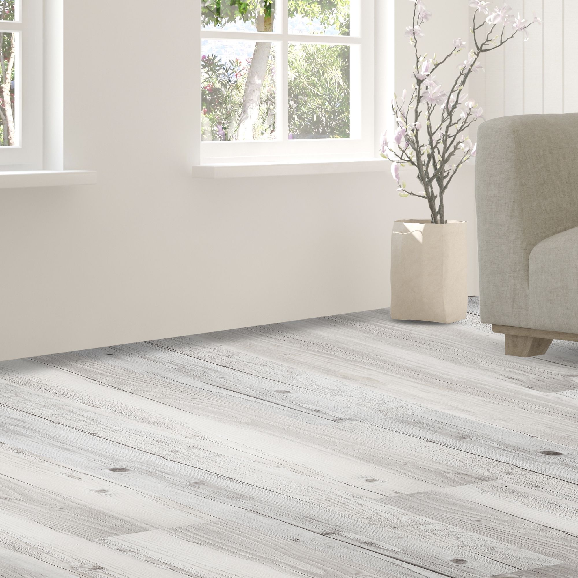 White Wood effect Wood effect Vinyl plank - 6