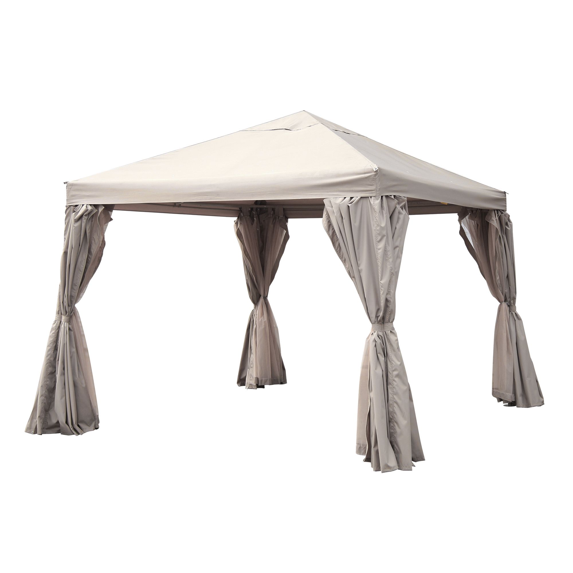 GoodHome Preston Taupe Square Gazebo tent H 2880mm W 3000mm