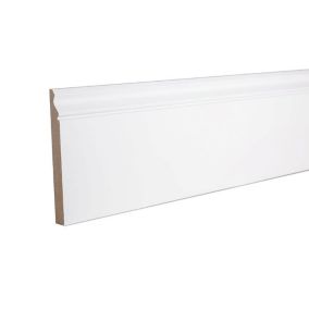 GoodHome Primed White MDF Ogee Skirting board (L)2.4m (W)169mm (T)18mm