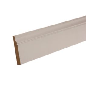 GoodHome Primed White MDF Ogee Skirting board (L)2400mm (W)119mm (T)18mm