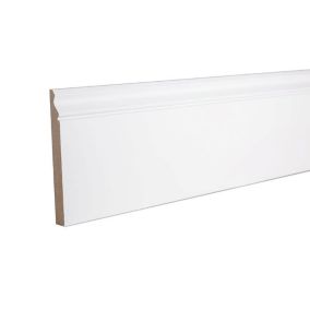 GoodHome Primed White MDF Ogee Skirting board (L)2400mm (W)169mm (T)18mm