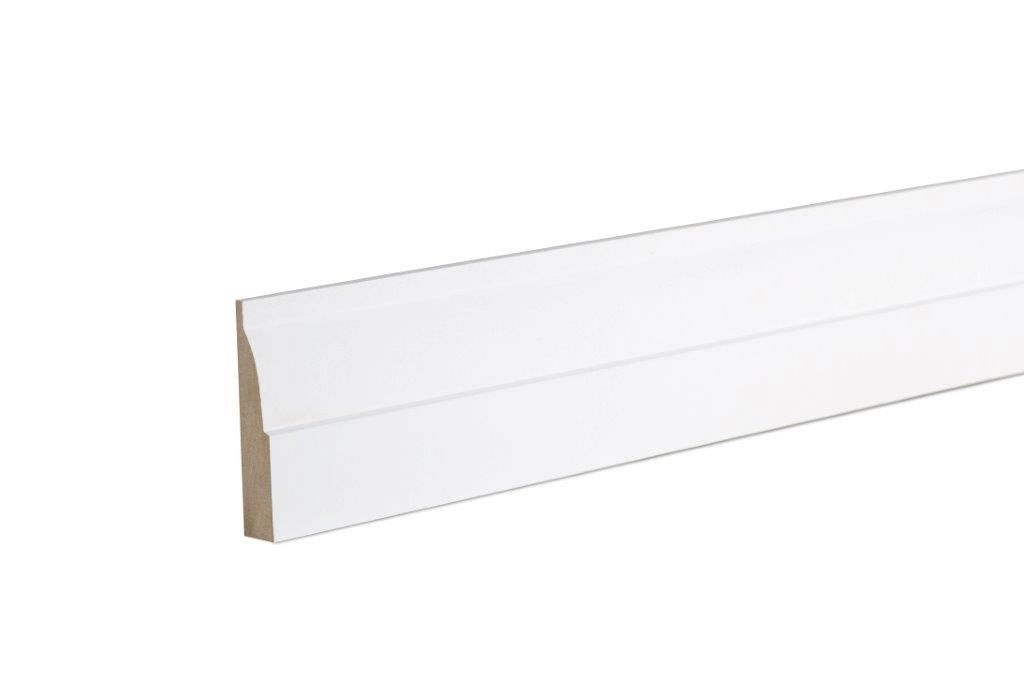 GoodHome Primed White MDF Ovolo Architrave (L)2100mm (W)69mm (T)14.5mm, Pack of 5