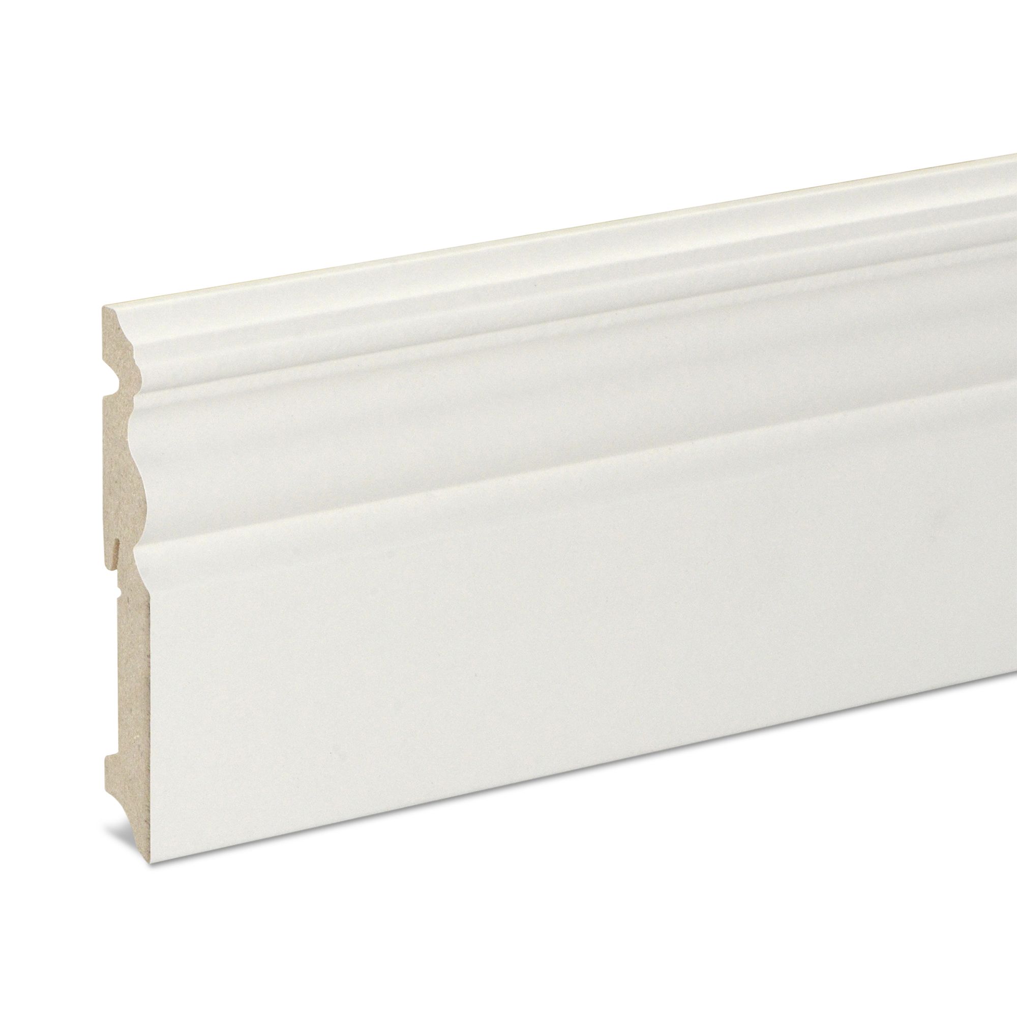 GoodHome Primed White MDF Skirting board (L)2200mm (W)120mm (T)19mm