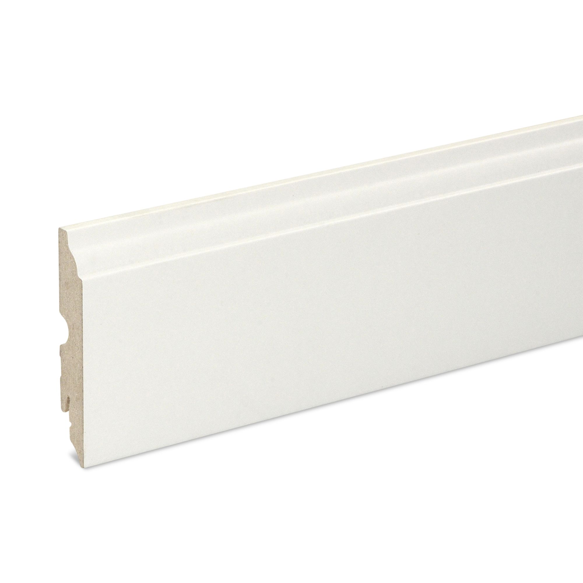 GoodHome Primed White MDF Skirting board (L)2200mm (W)90mm (T)16mm