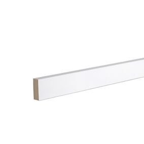 GoodHome Primed White MDF Square edge Architrave (L)2.1m (W)44mm (T)18mm, Pack of 5