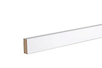 GoodHome Primed White MDF Square edge Architrave (L)2.1m (W)44mm (T)18mm