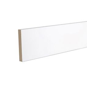 GoodHome Primed White MDF Square edge Skirting board (L)2.4m (W)119mm (T)18mm, Pack of 4