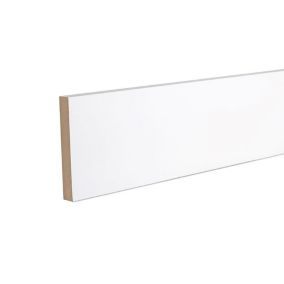 GoodHome Primed White MDF Square edge Skirting board (L)2.4m (W)119mm (T)18mm
