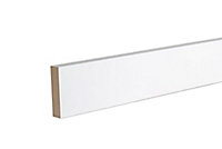 GoodHome Primed White MDF Square edge Skirting board (L)2.4m (W)69mm (T)18mm