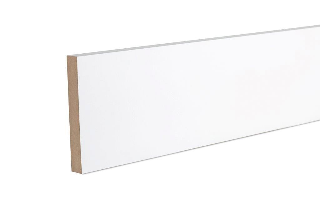 GoodHome Primed White MDF Square Skirting board (L)2.4m (W)119mm (T)18mm