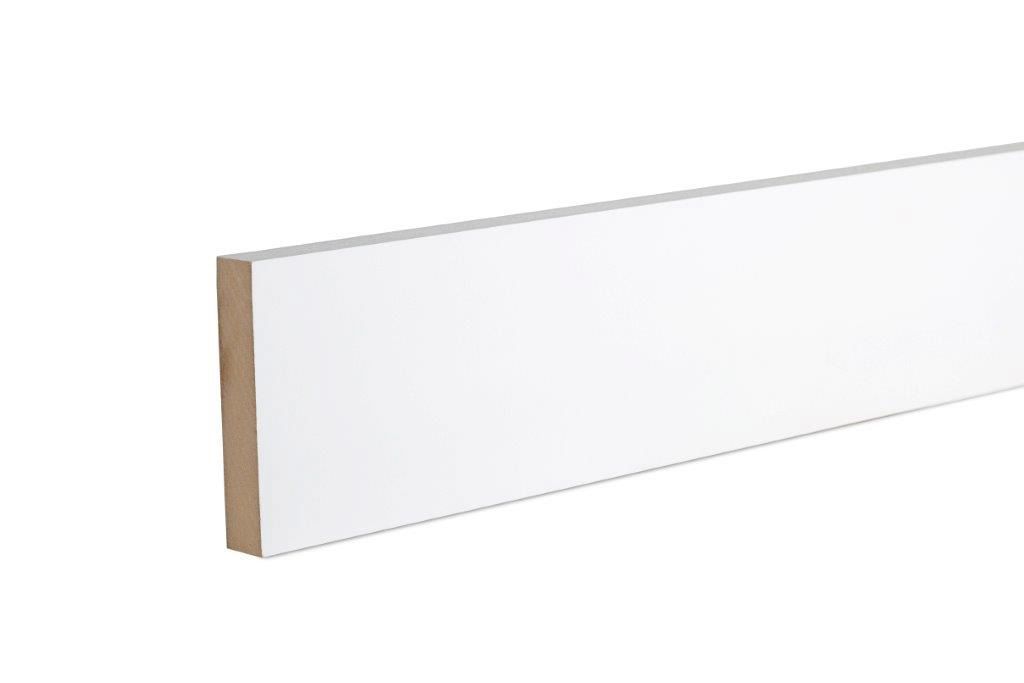 GoodHome Primed White MDF Square Skirting board (L)2.4m (W)94mm (T)18mm