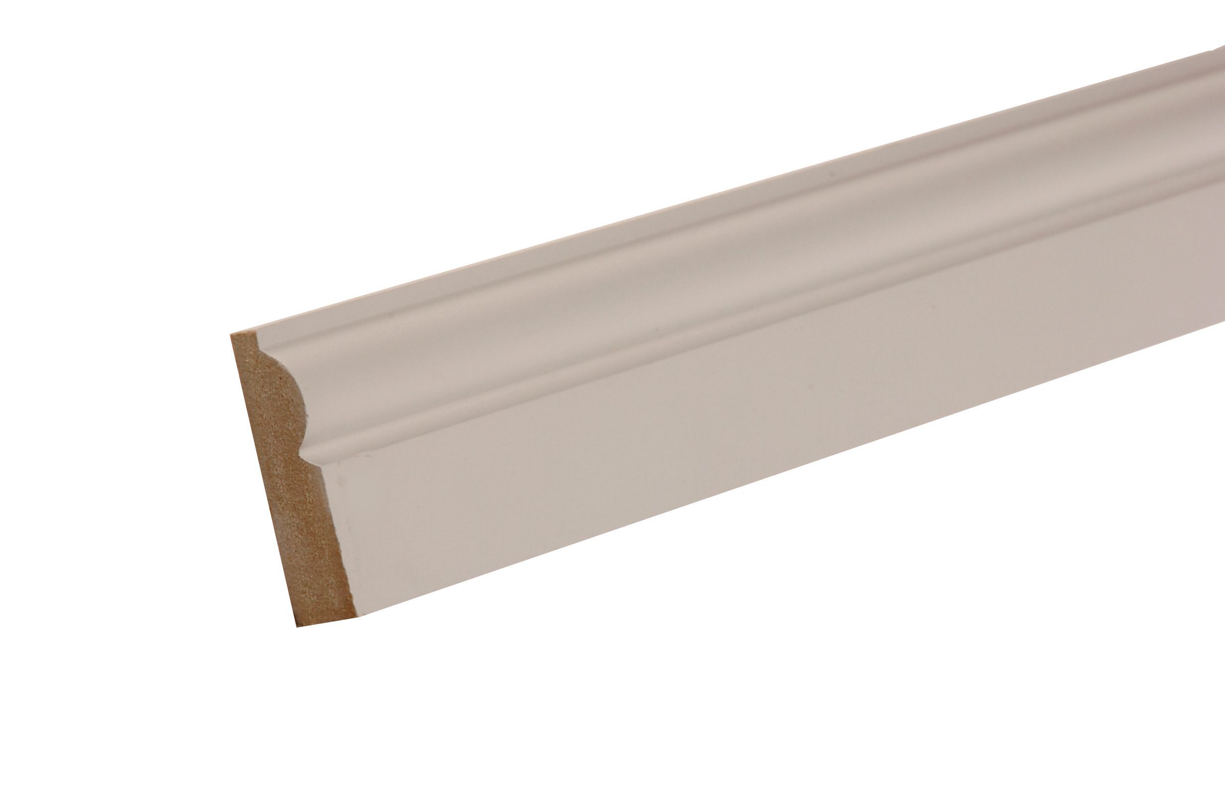 GoodHome Primed White MDF Torus Architrave (L)2.1m (W)69mm (T)18mm