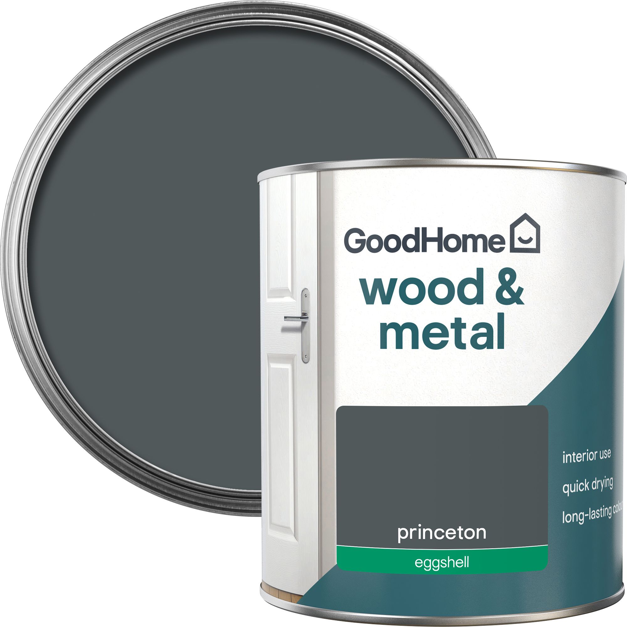 GoodHome Princeton Eggshell Metal & wood paint, 750ml