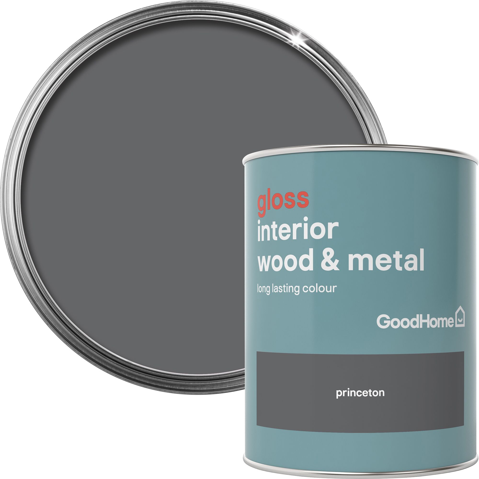 Download GoodHome Princeton Gloss Metal & wood paint, 0.75L | DIY at B&Q