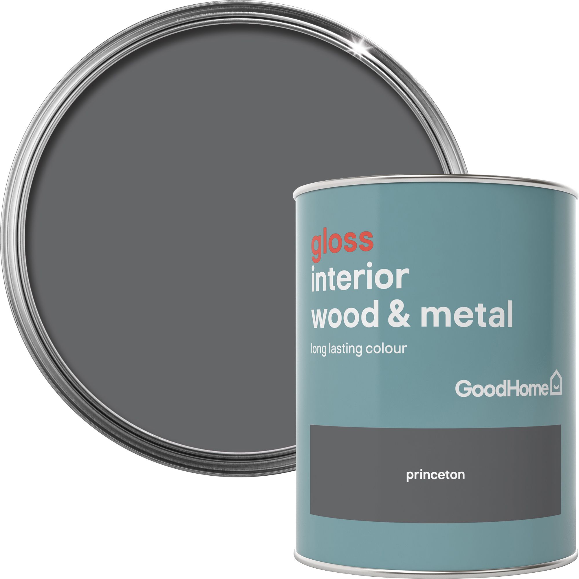 GoodHome Princeton Gloss Metal & wood paint, 750ml at B&Q