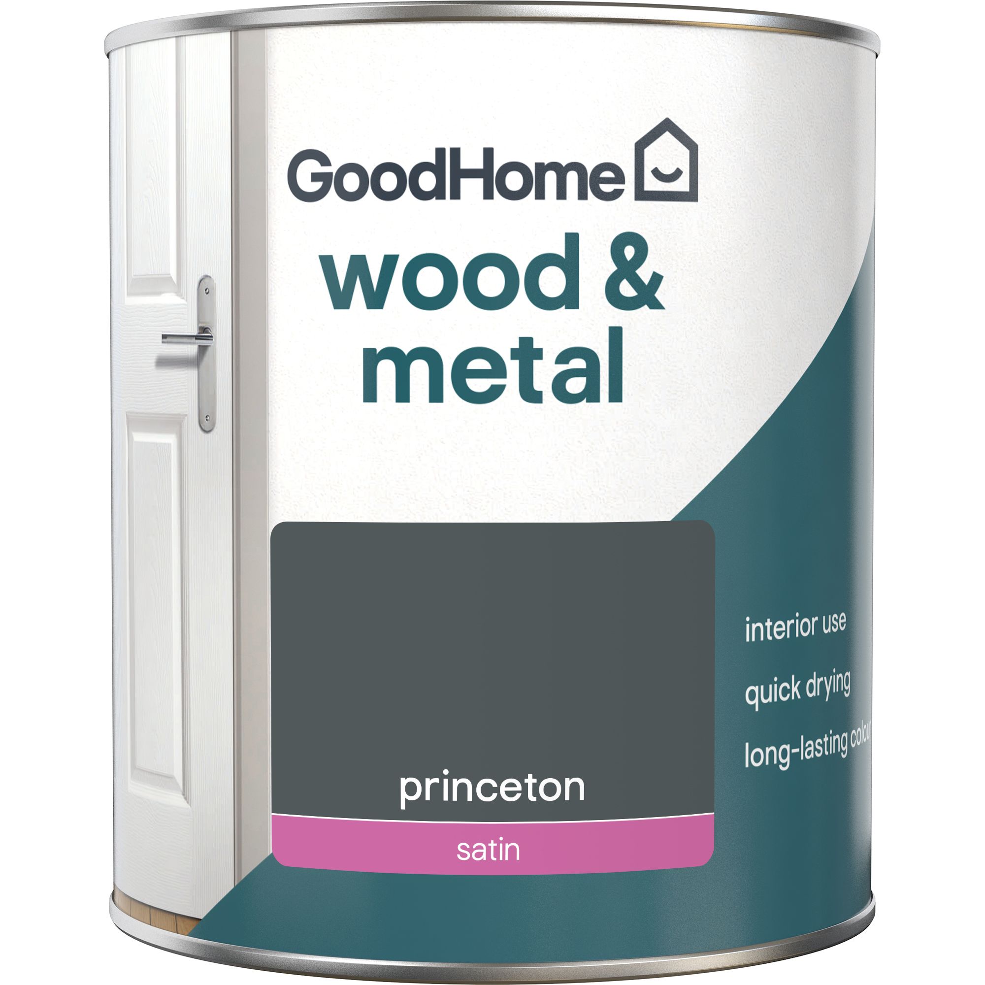 GoodHome Princeton Satin Interior Metal & wood paint, 750ml