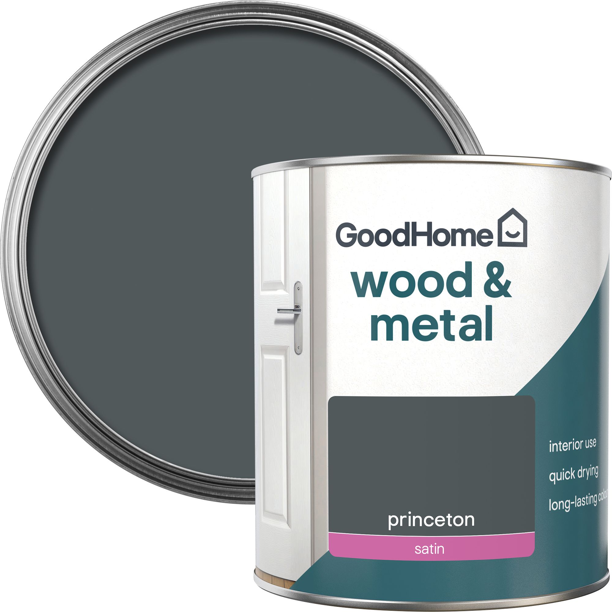 GoodHome Princeton Satin Interior Metal & wood paint, 750ml