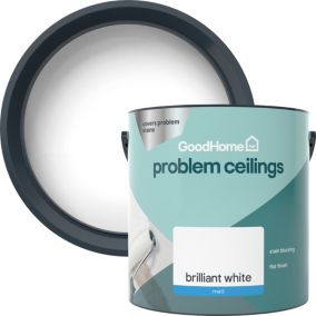 GoodHome Problem Ceilings Brilliant white Matt Emulsion paint, 2.5L