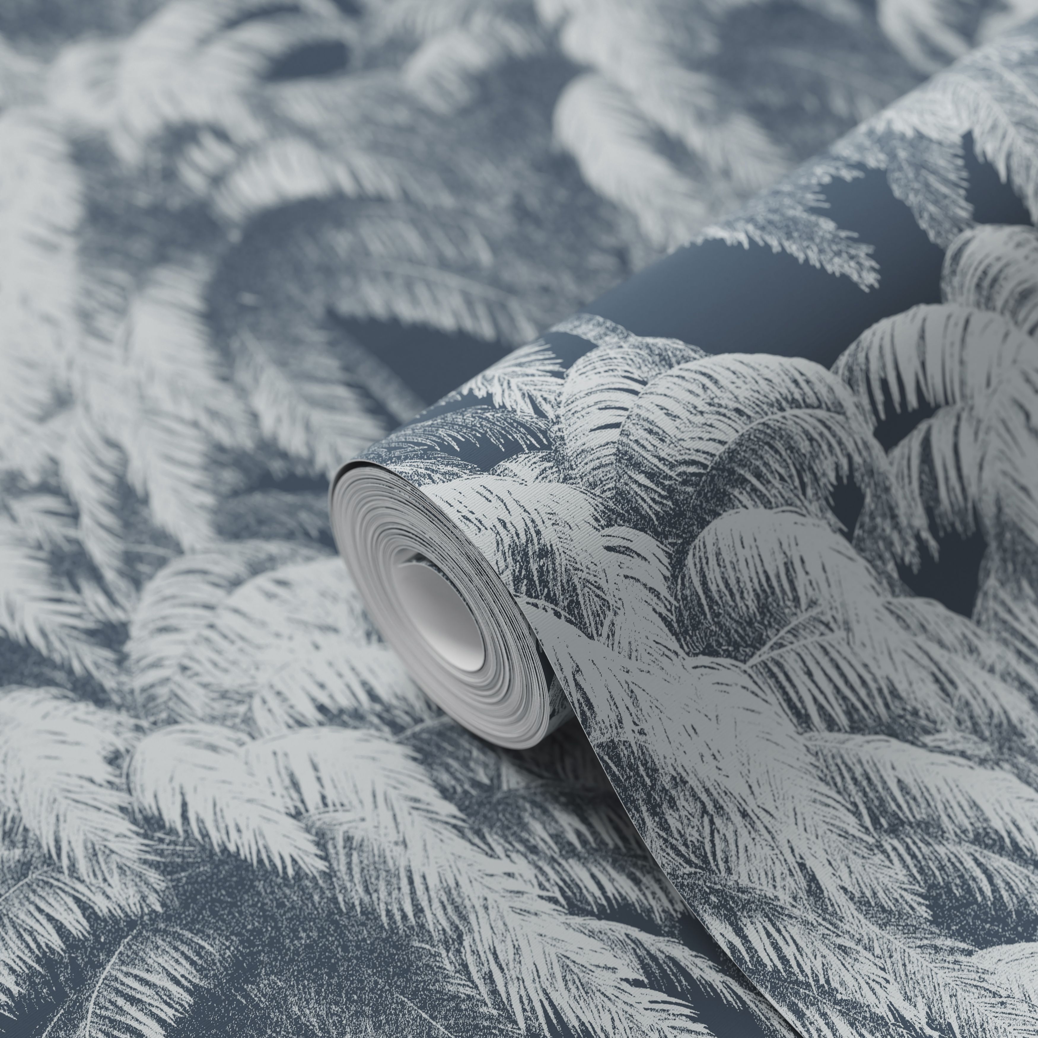GoodHome Pumpe Blue Palm trees Textured Wallpaper DIY at B&Q