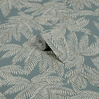 GoodHome Pyroo Sage Palm trees Textured Wallpaper