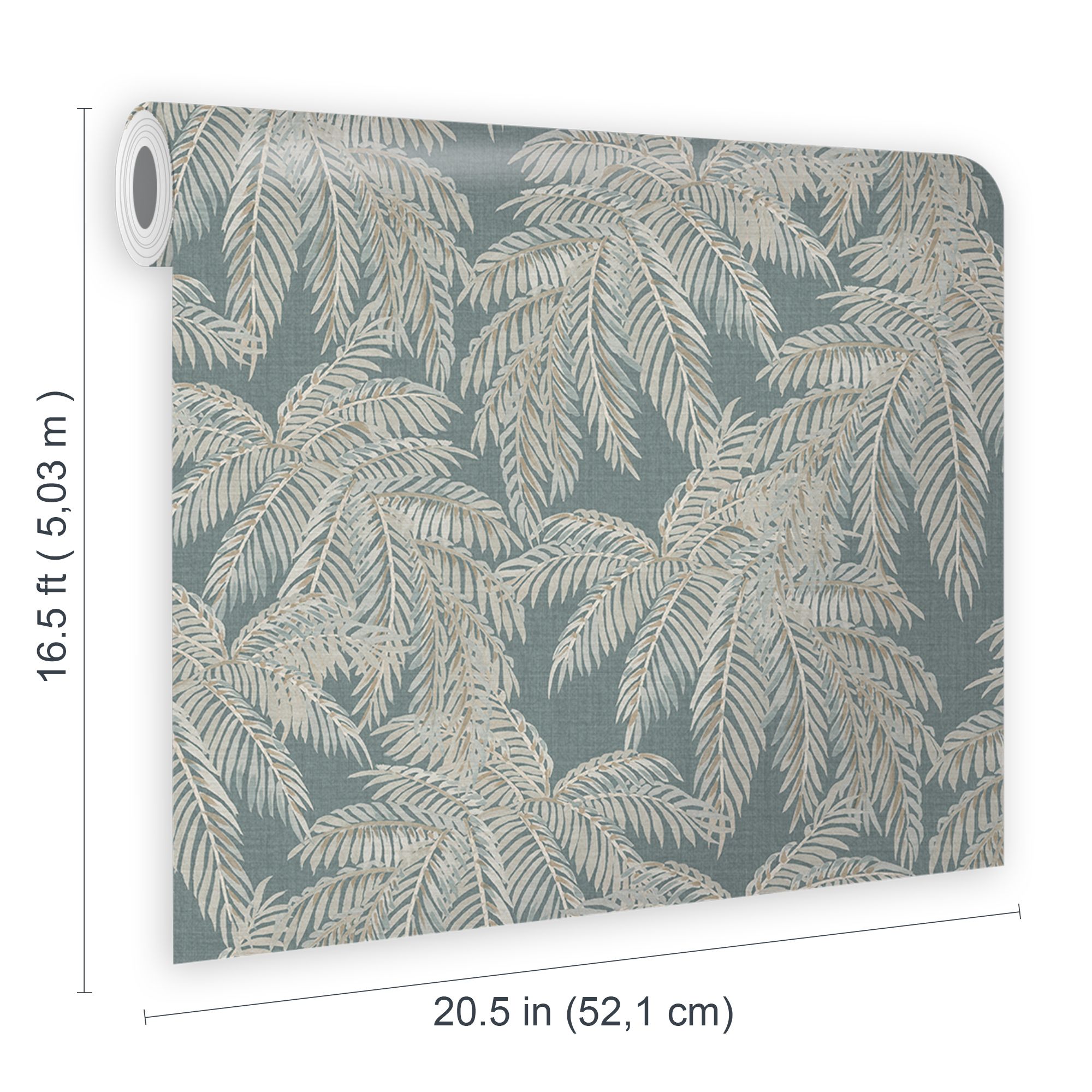 GoodHome Pyroo Sage Palm trees Textured Wallpaper