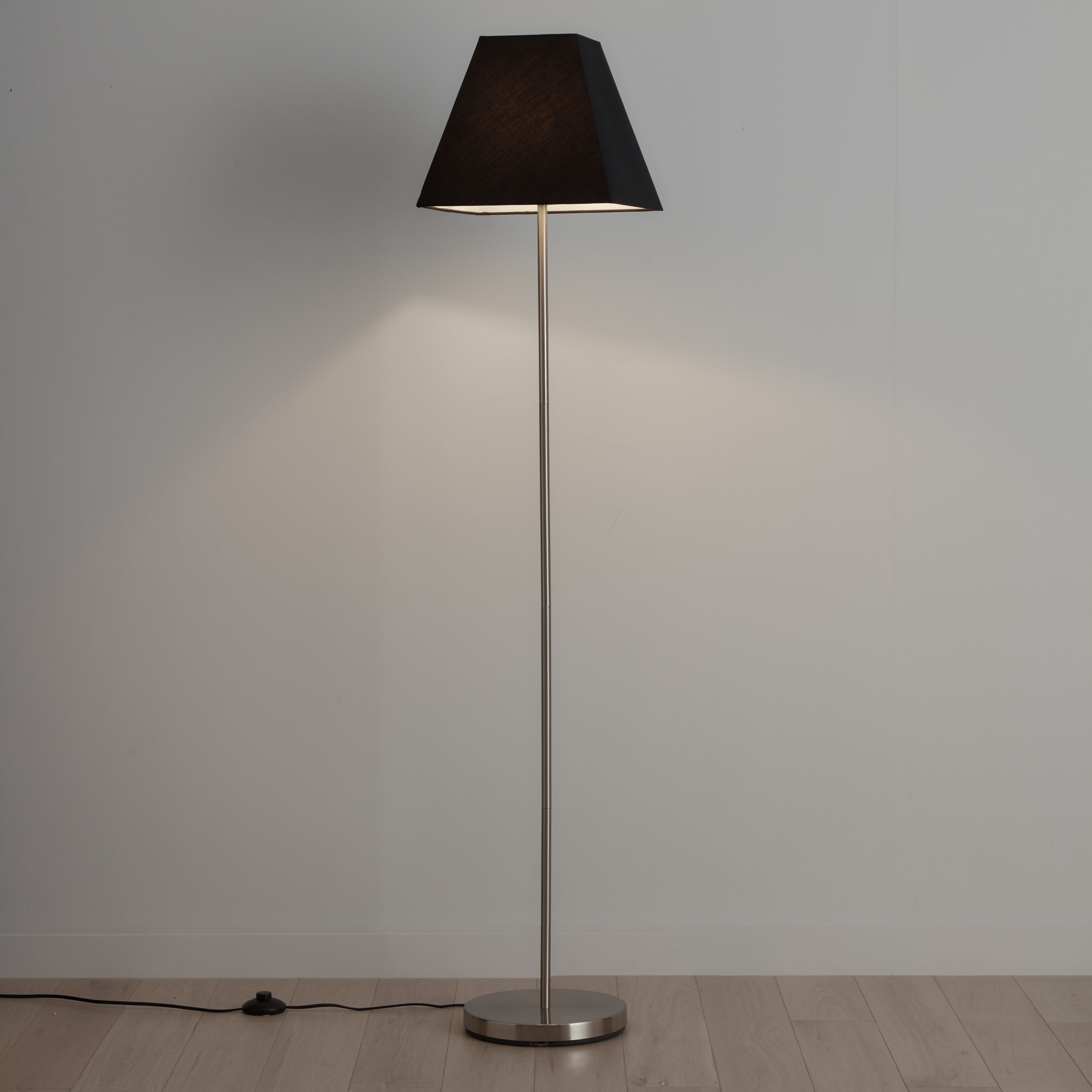 GoodHome Qarnay Charcoal Fabric dyed Pyramid Light shade (D)30cm