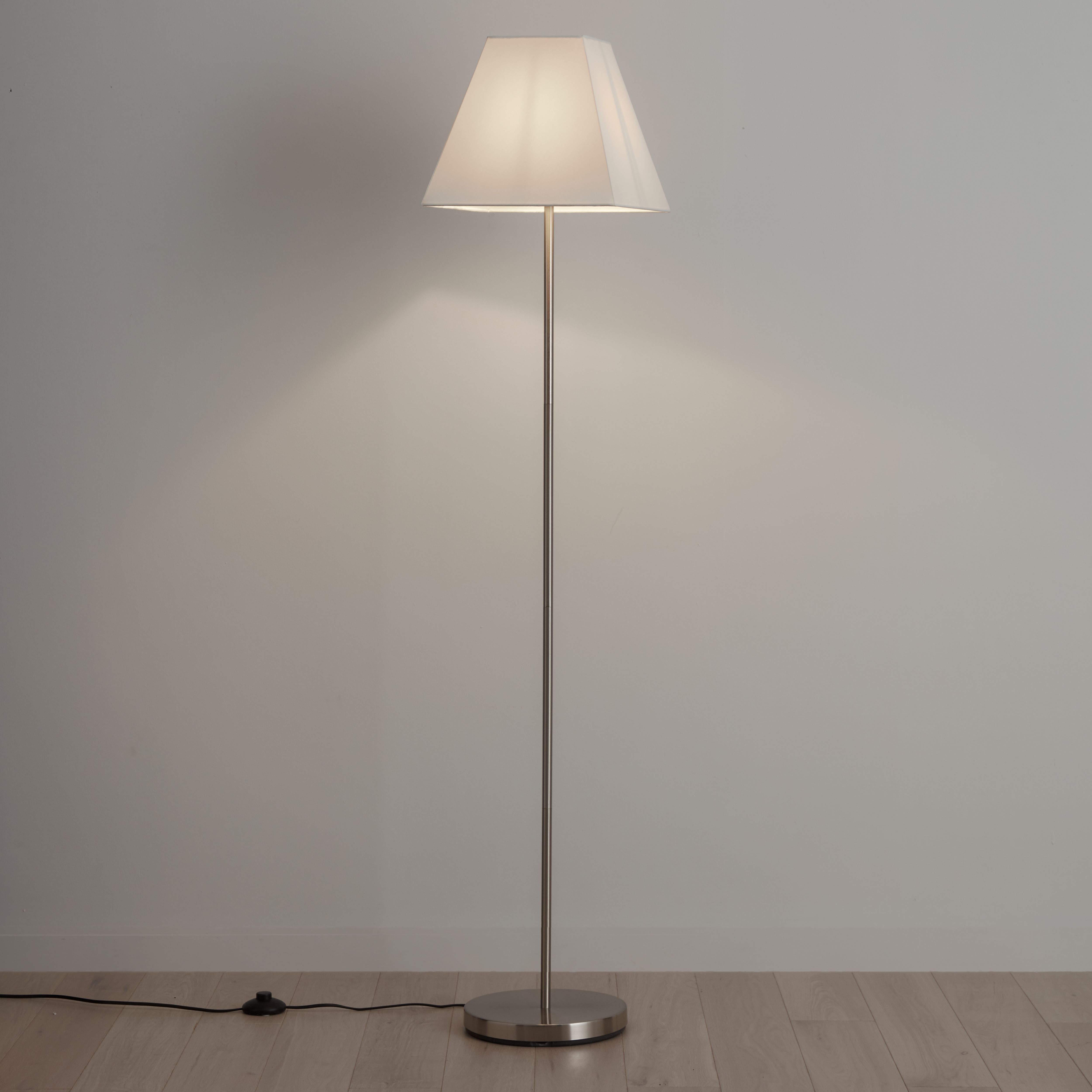 GoodHome Qarnay Cream Fabric dyed Pyramid Light shade (D)30cm