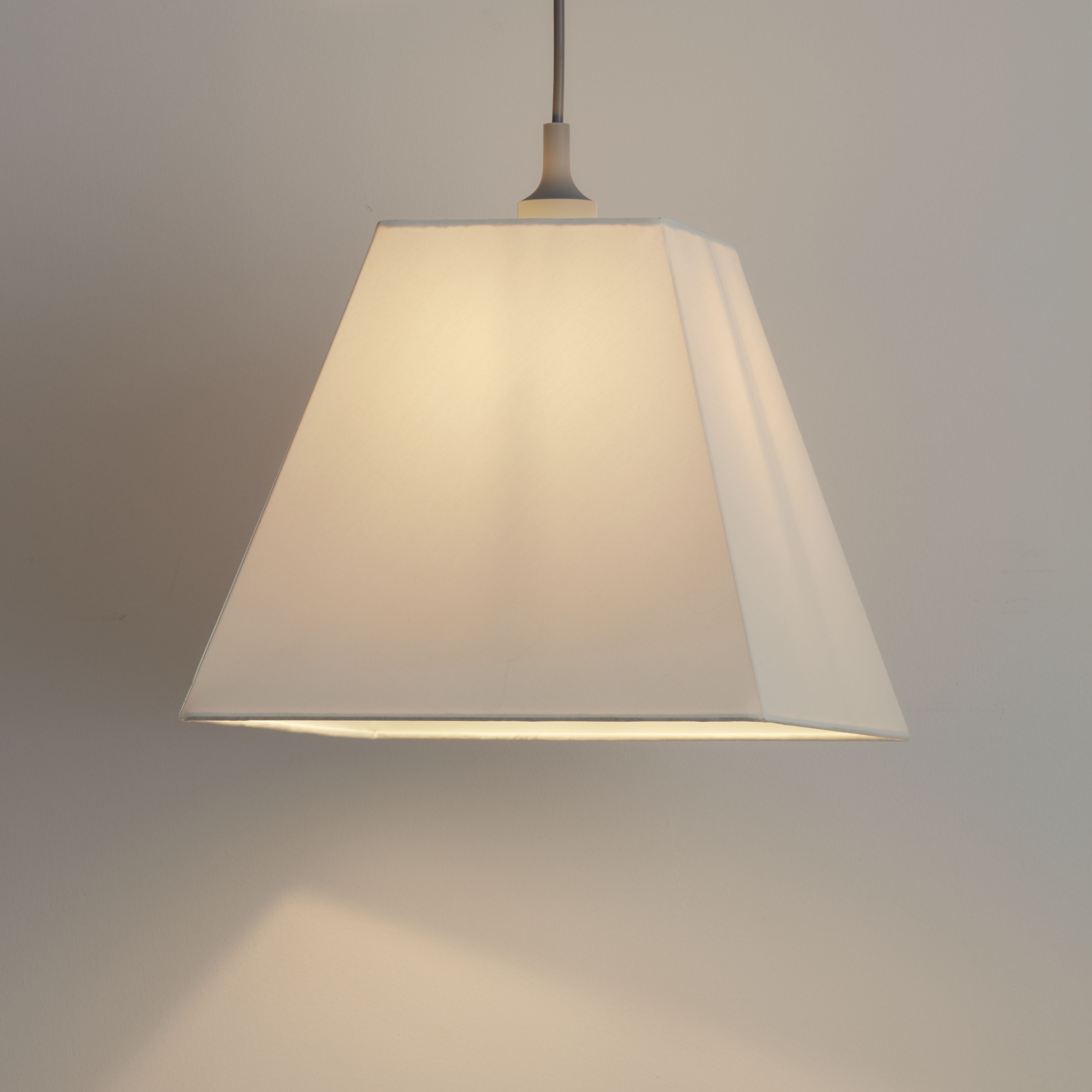 GoodHome Qarnay Cream Fabric dyed Pyramid Light shade (D)30cm