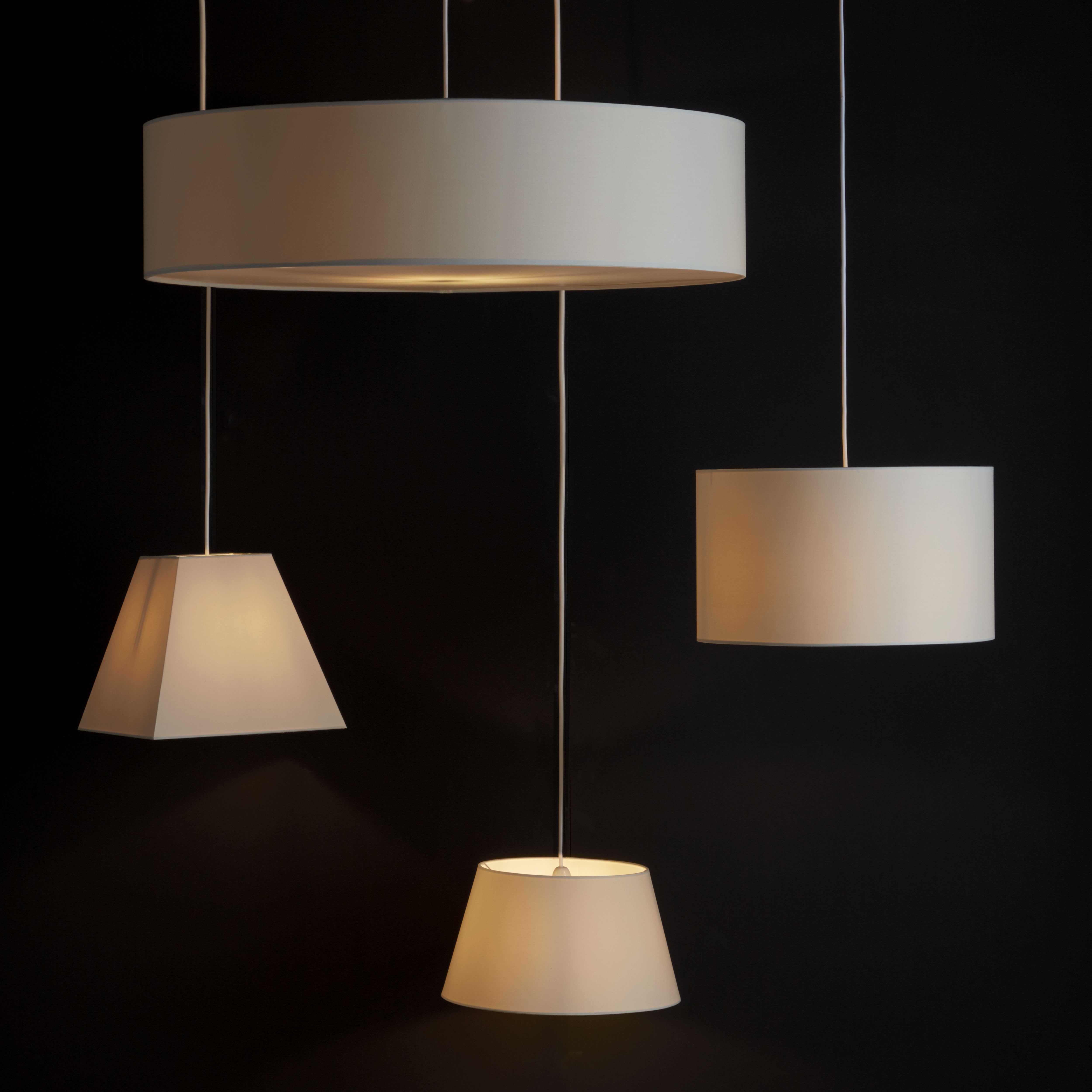 GoodHome Qarnay Cream Fabric dyed Pyramid Light shade (D)30cm