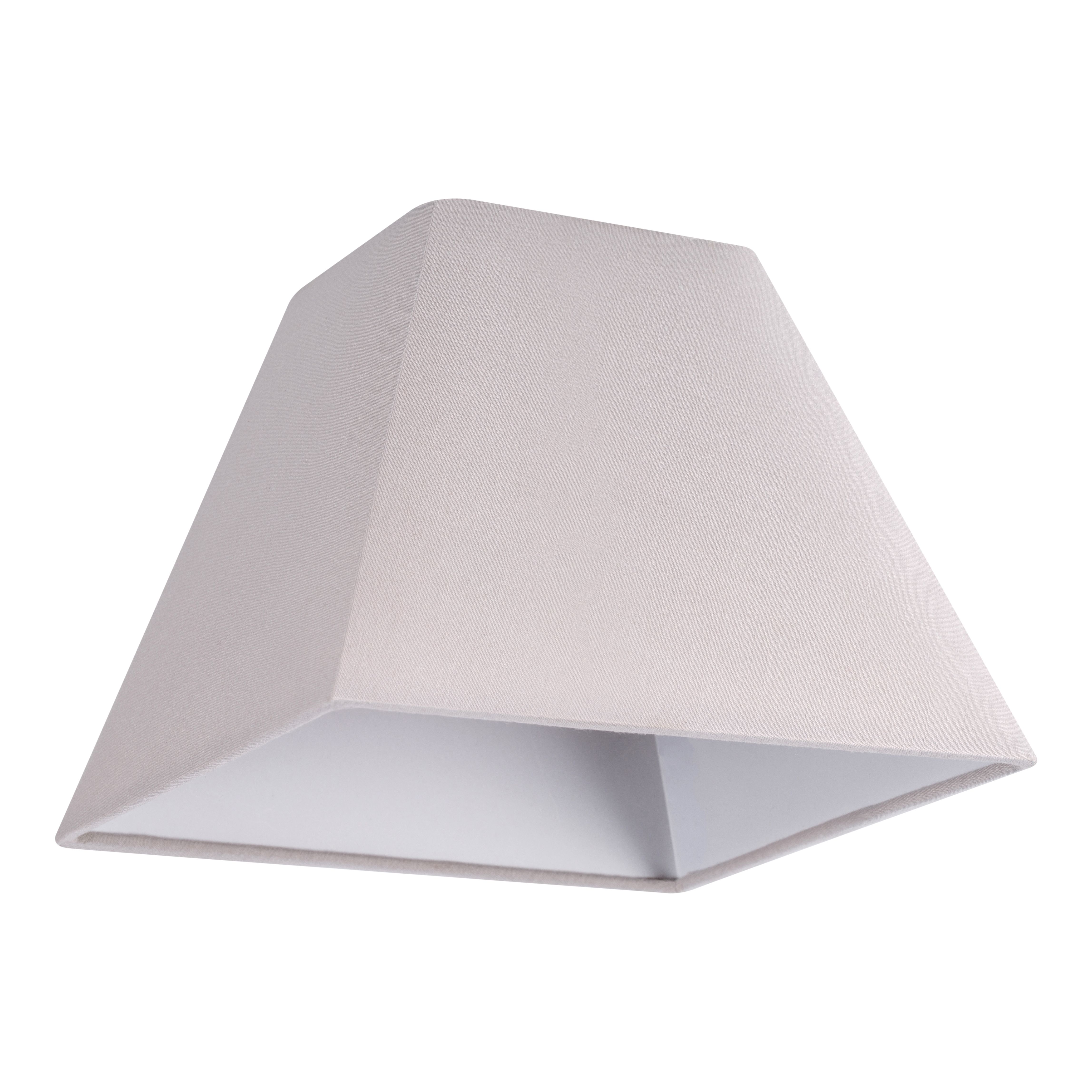 GoodHome Qarnay Light grey Fabric dyed Pyramid Light shade (D)30cm