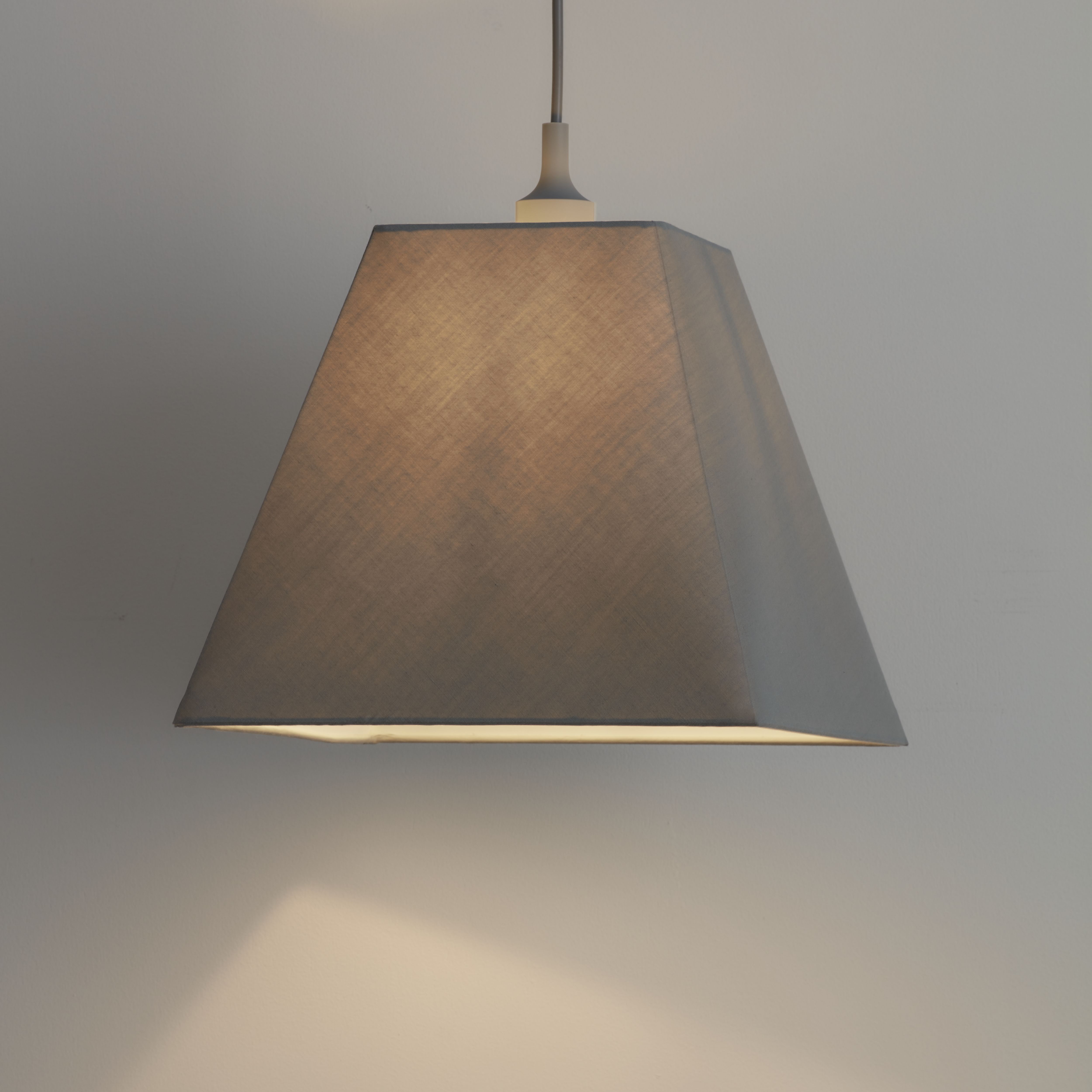 GoodHome Qarnay Light grey Fabric dyed Pyramid Light shade (D)30cm
