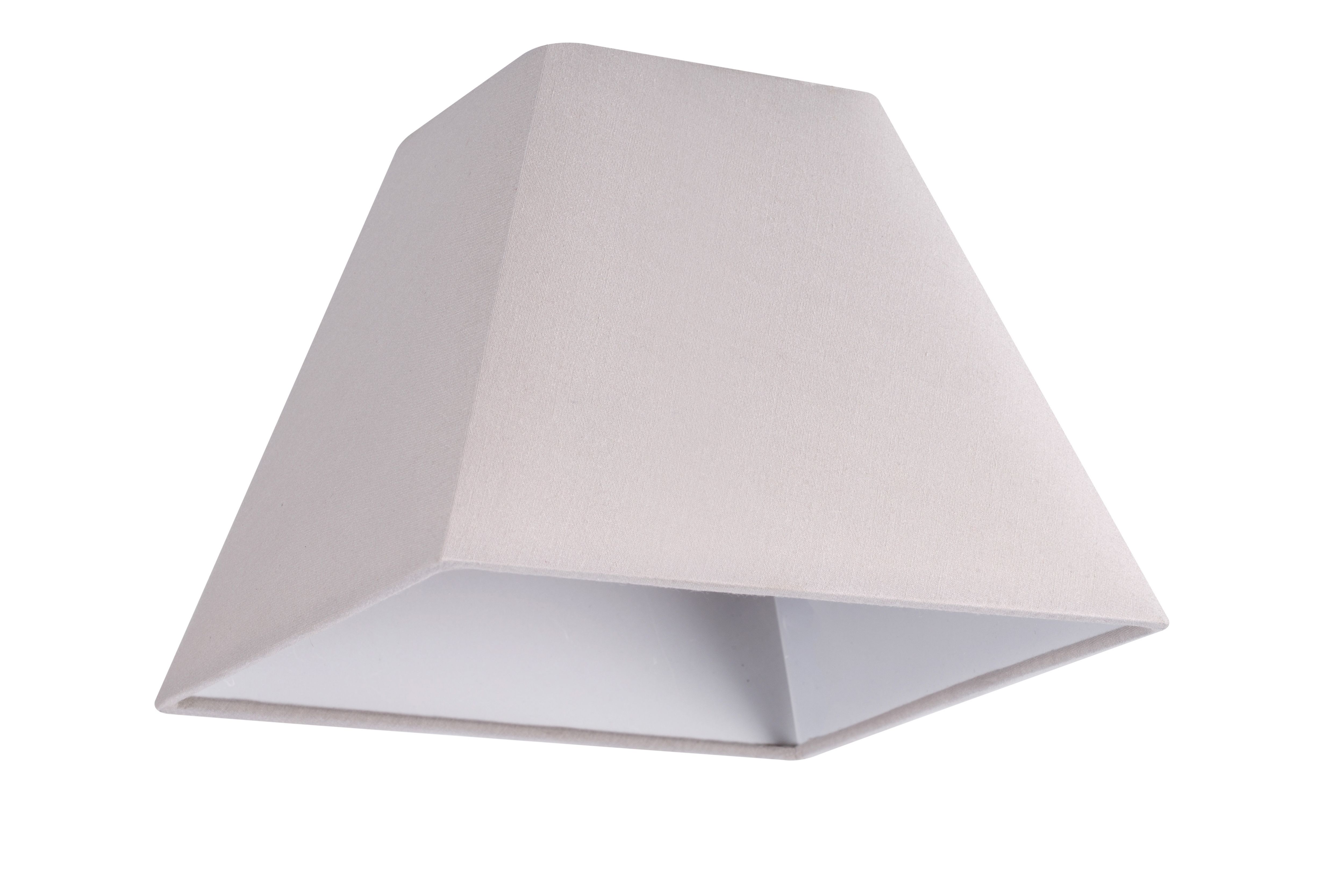 GoodHome Qarnay Light grey Fabric dyed Pyramid Light shade (D)30cm