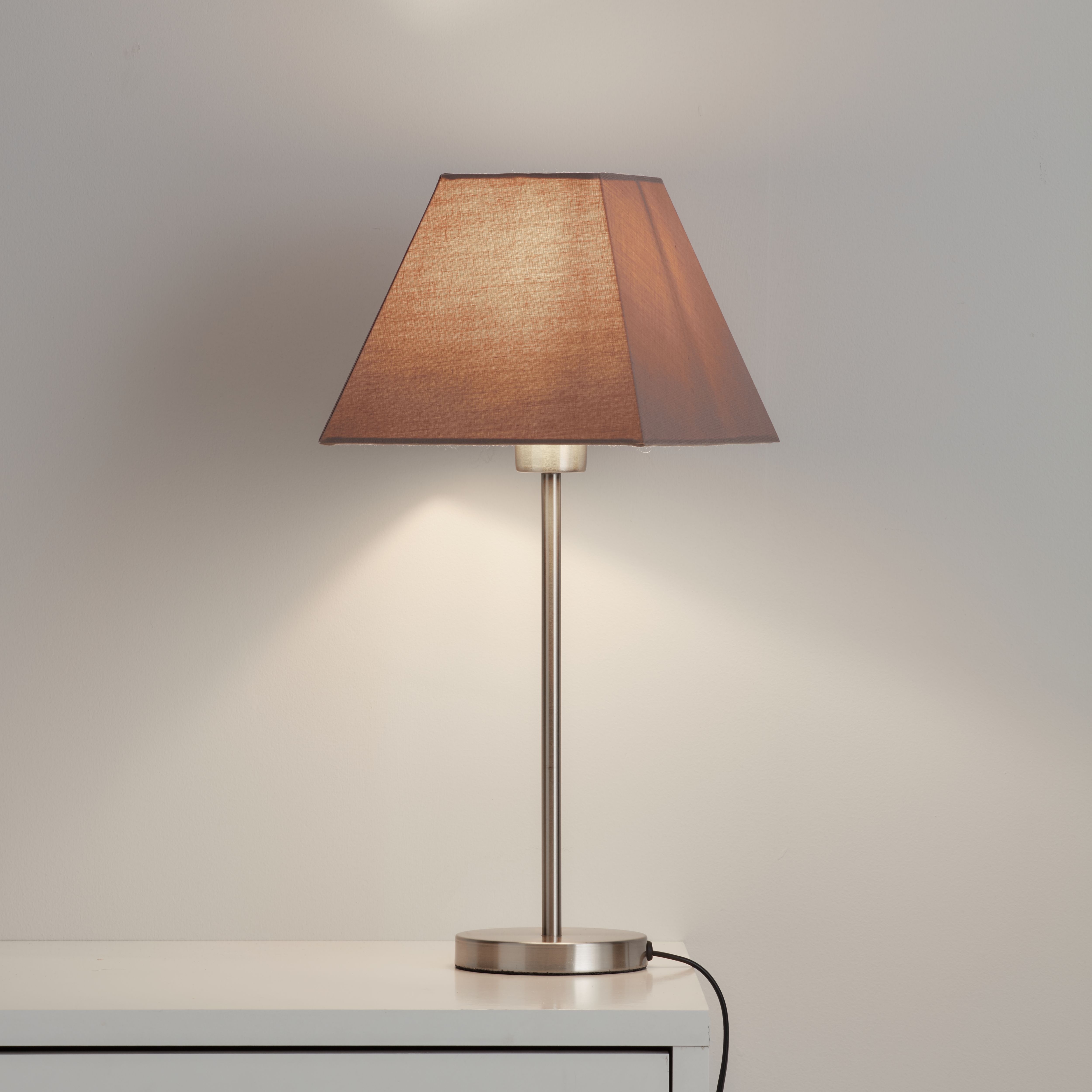 GoodHome Qarnay Taupe Fabric dyed Pyramid Light shade (D)20cm