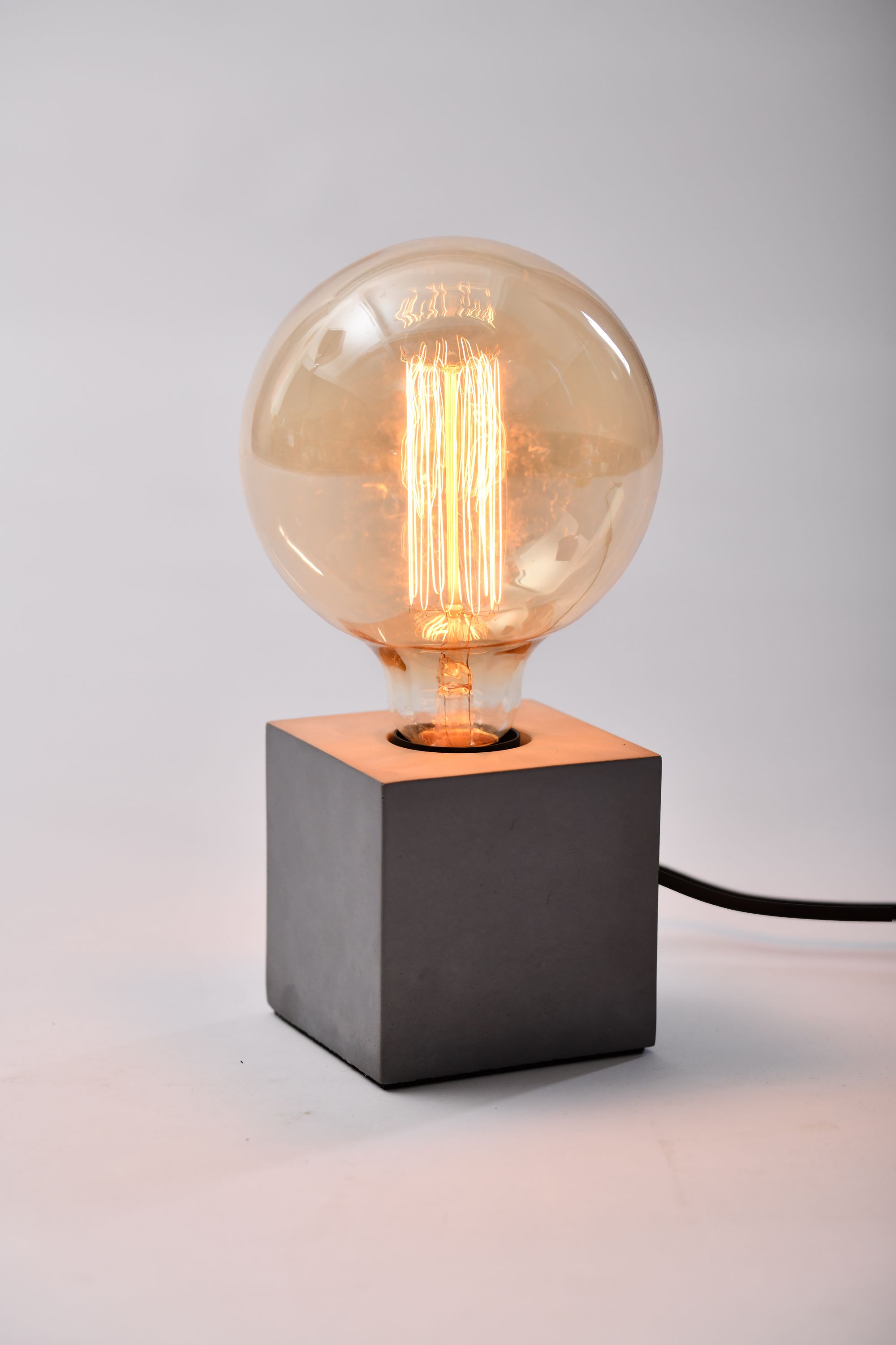 GoodHome Qausuit Square Grey Table light