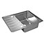 GoodHome Quassia Brushed Stainless steel 1 Bowl Kitchen sink With compact drainer 505mm x 635mm