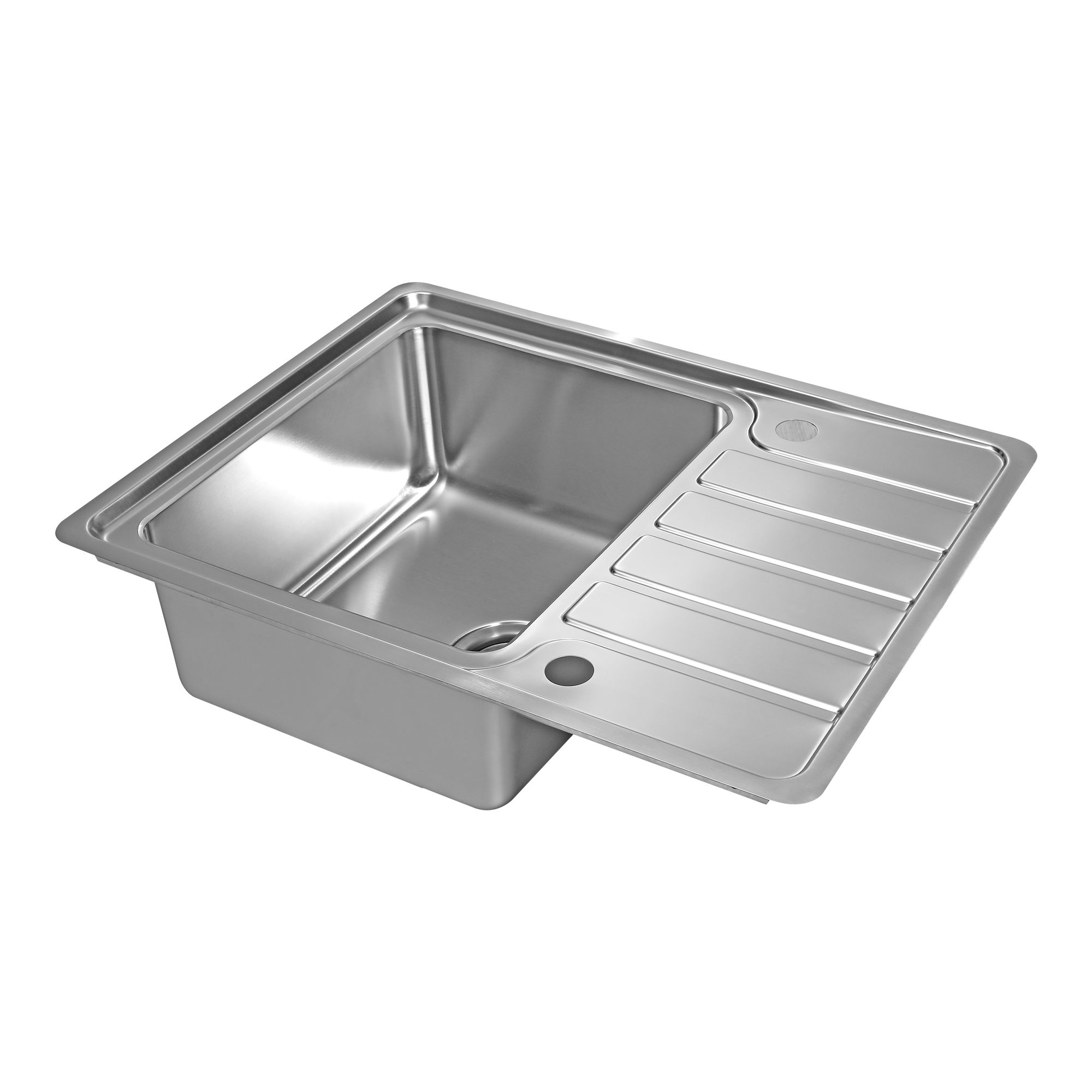 GoodHome Quassia Brushed Stainless steel Bowl Kitchen sink With
