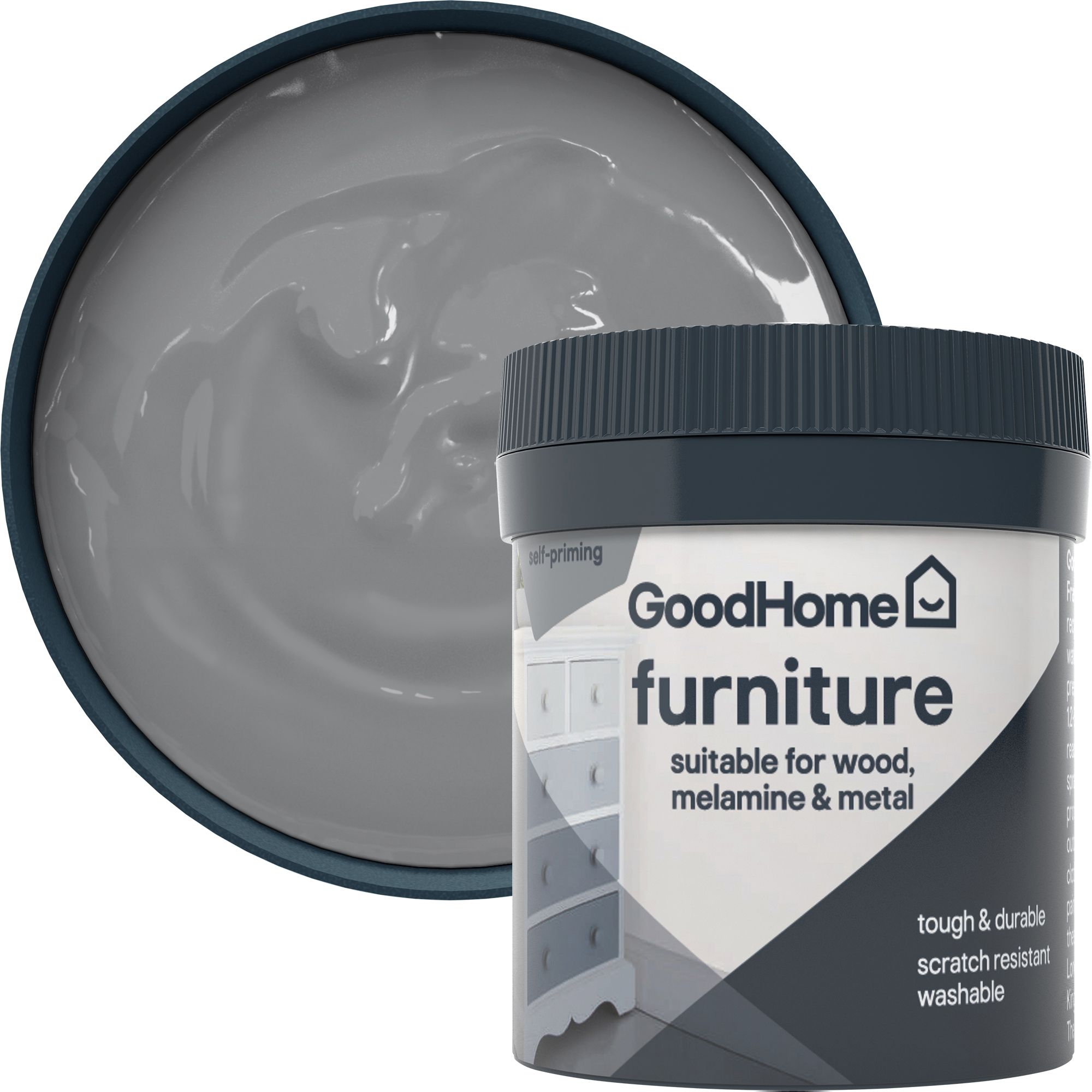GoodHome Queens Flat matt Furniture paint, 80ml Tester pot