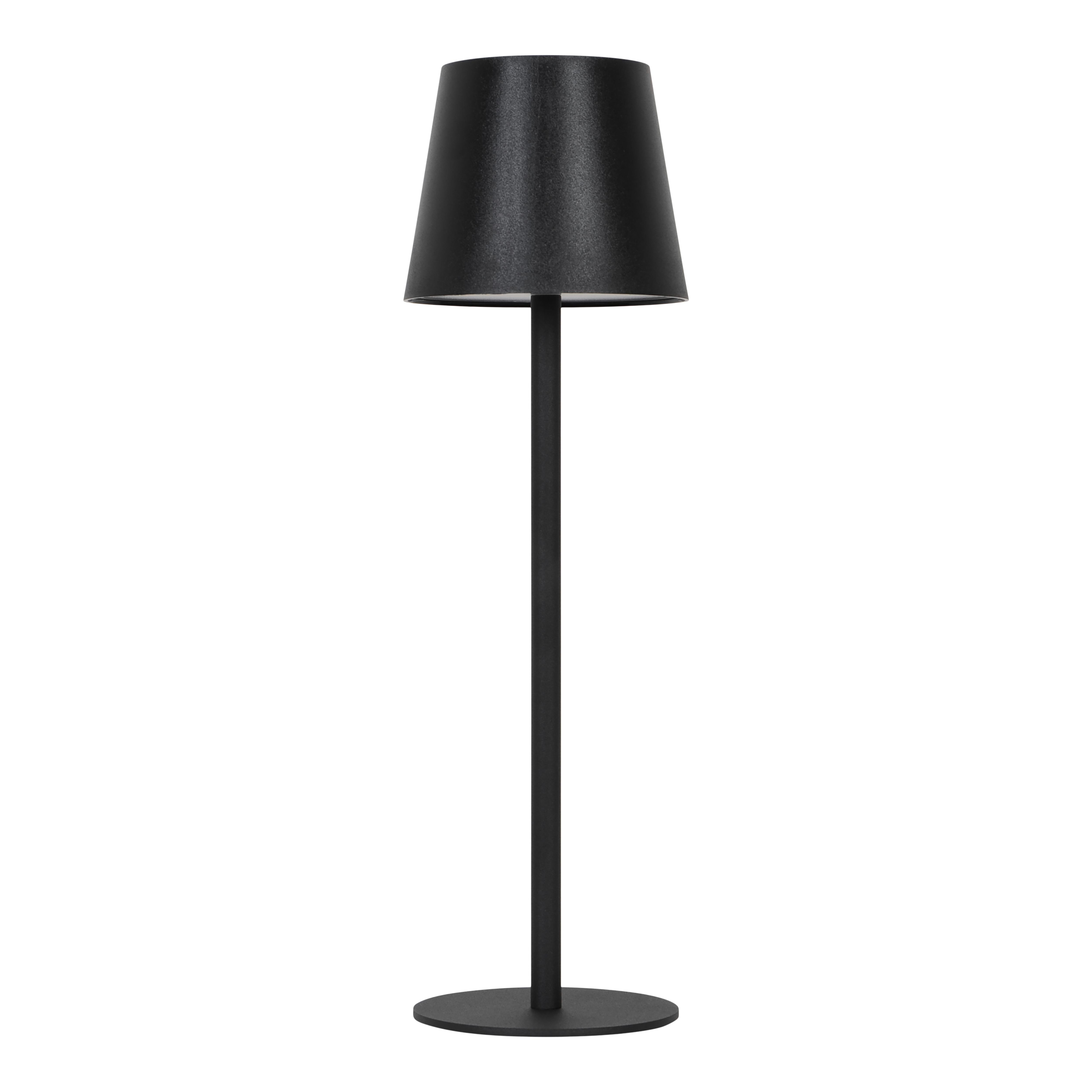 GoodHome Quelea Conical Matt Black Rechargeable Integrated LED Table lamp