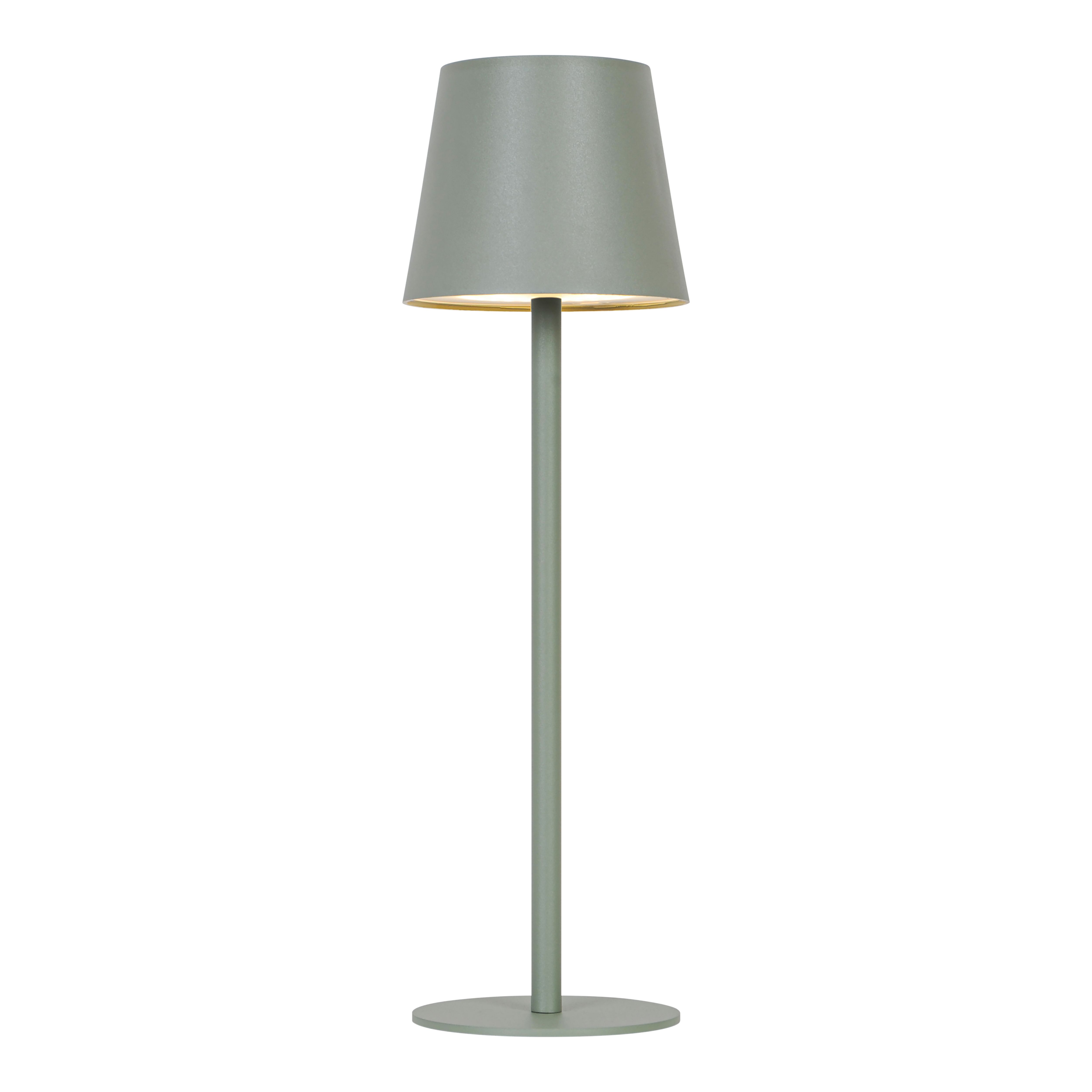GoodHome Quelea Matt Green Rechargeable Integrated LED Table lamp