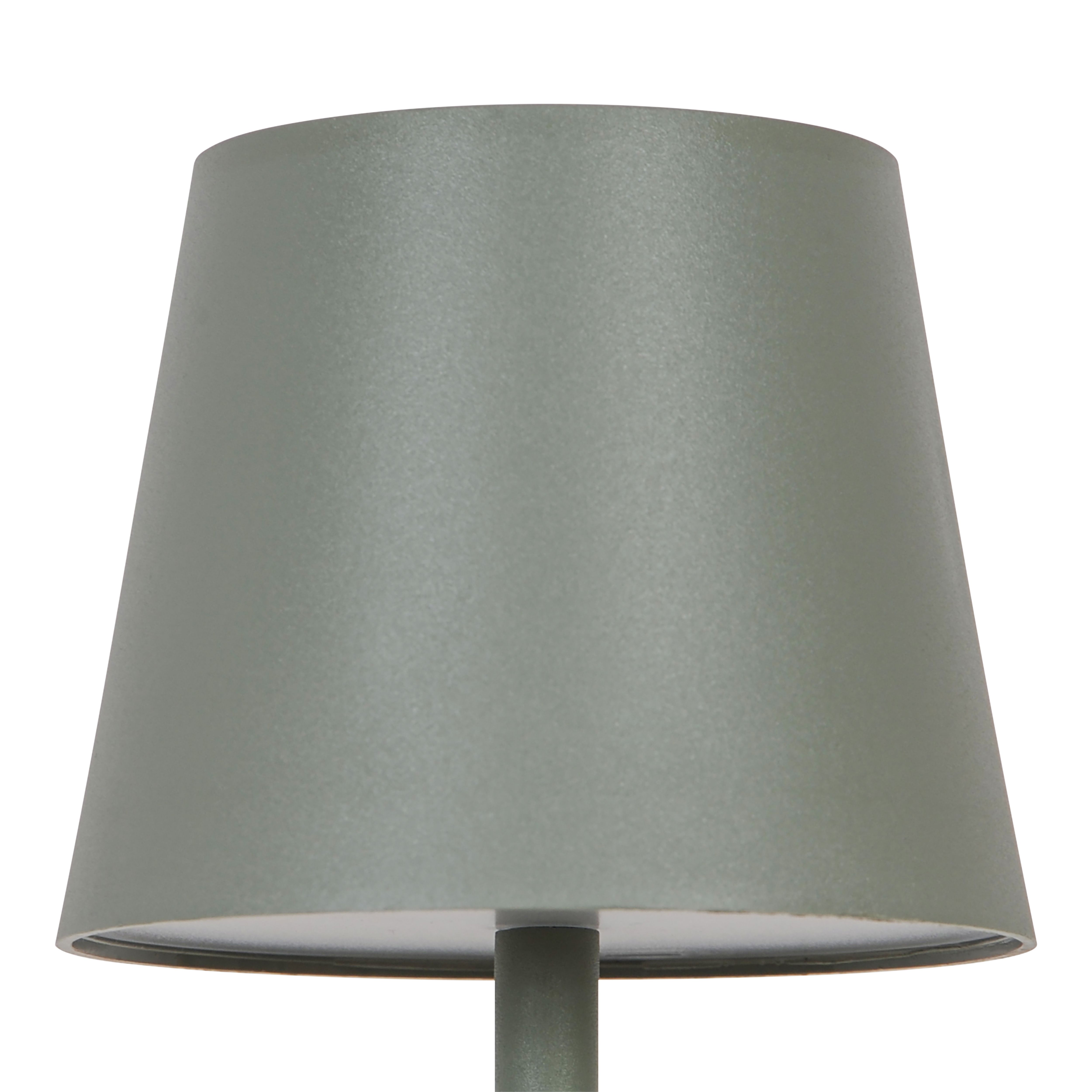 GoodHome Quelea Matt Green Rechargeable Integrated LED Table lamp