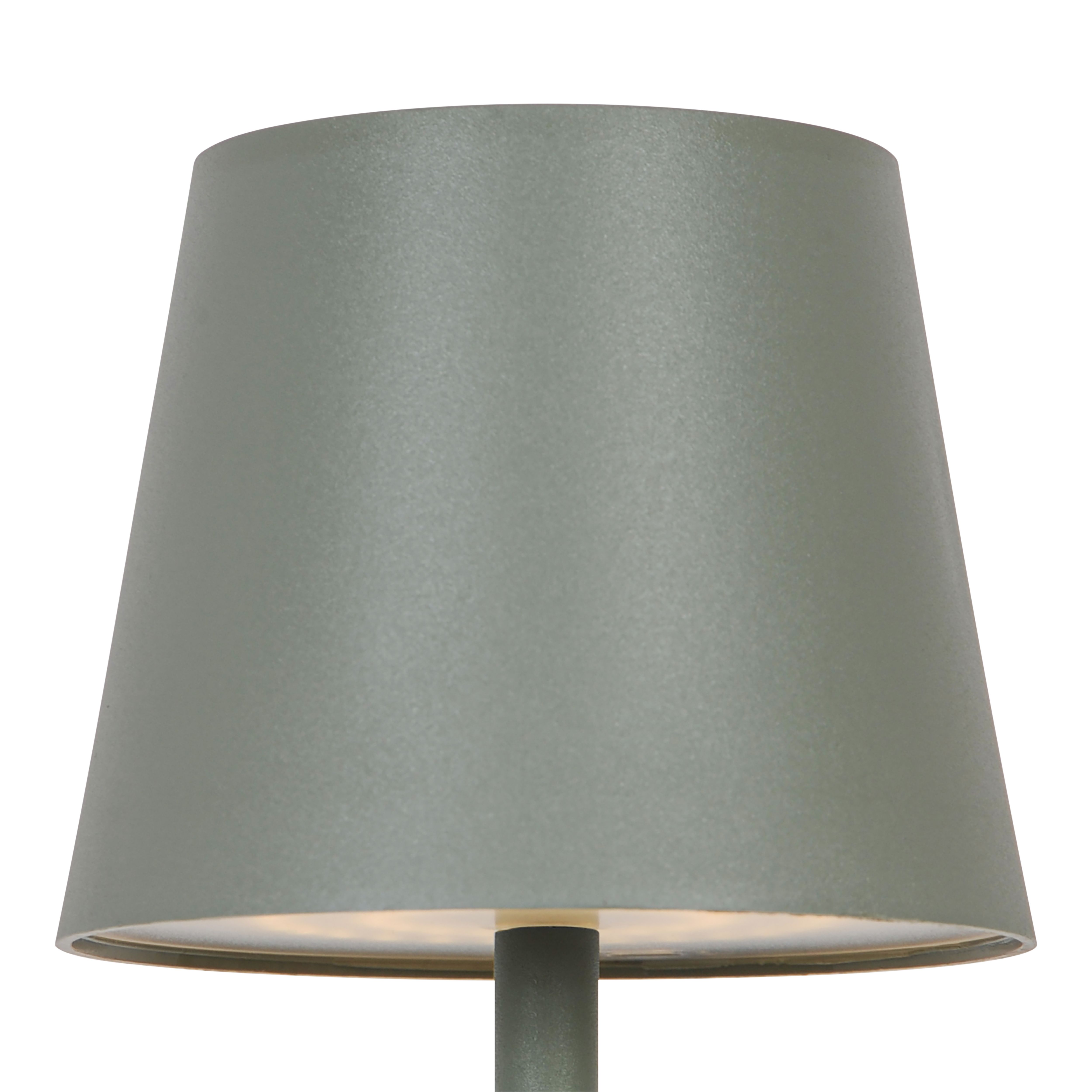 GoodHome Quelea Matt Green Rechargeable Integrated LED Table lamp