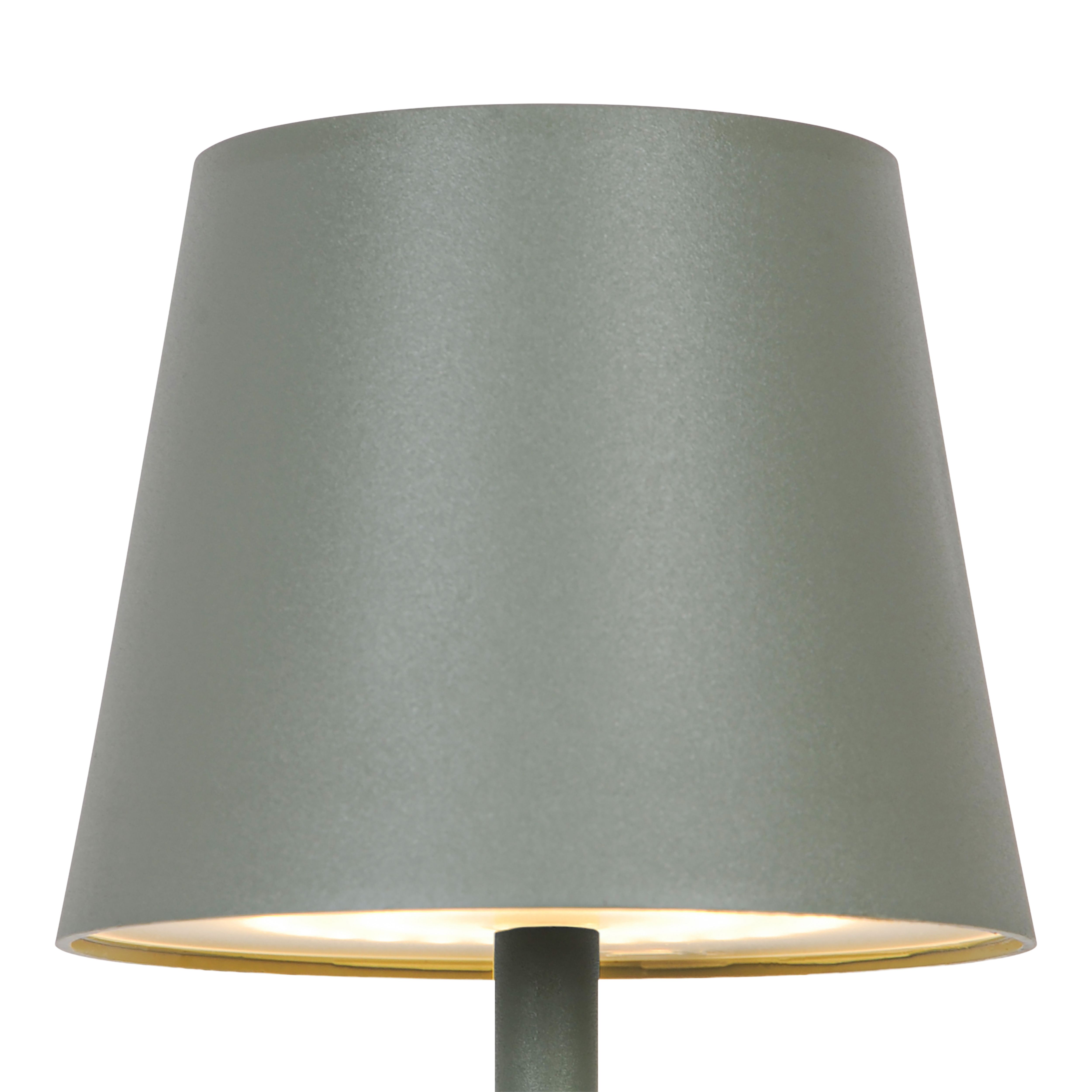 GoodHome Quelea Matt Green Rechargeable Integrated LED Table lamp