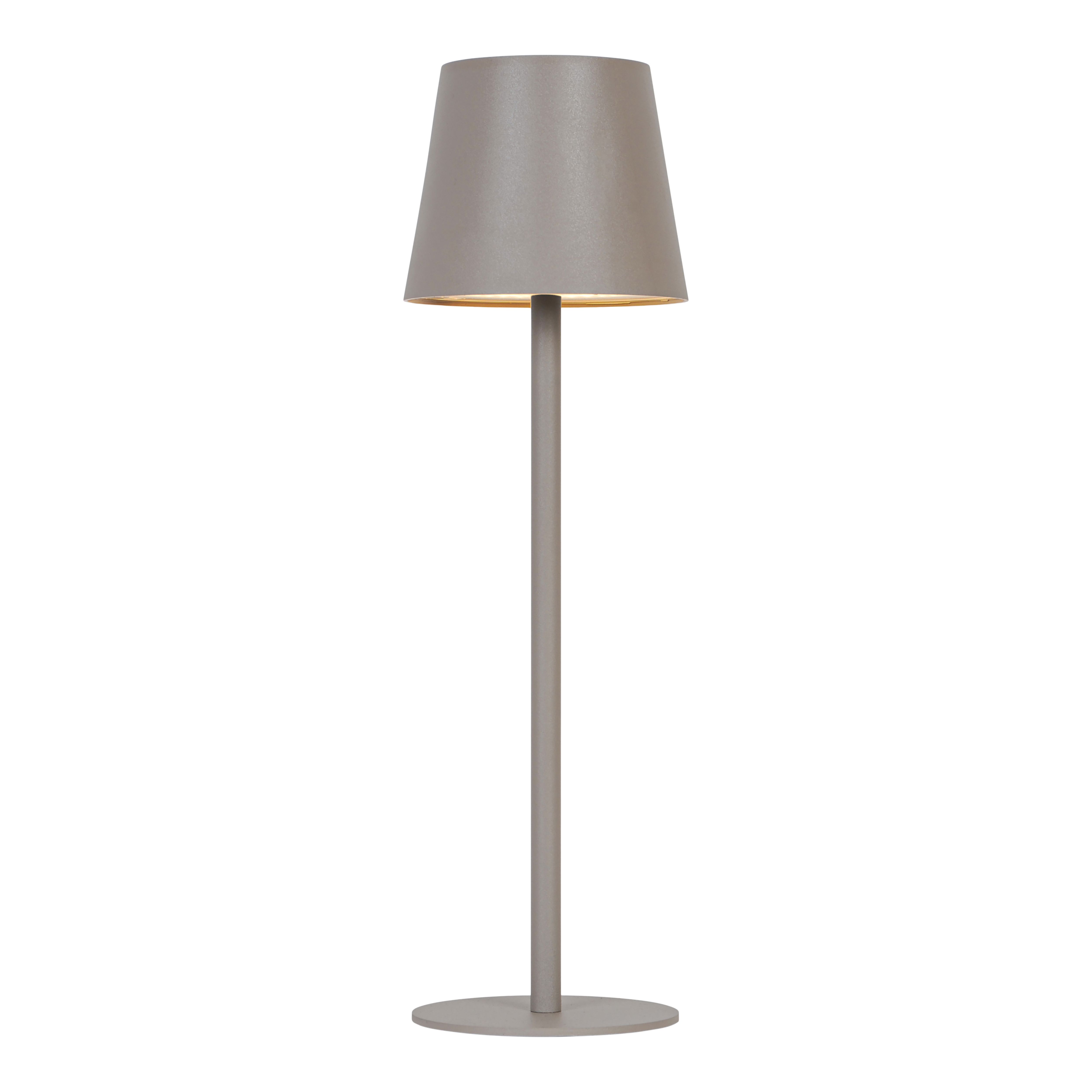 GoodHome Quelea Matt Taupe Rechargeable Integrated LED Table lamp