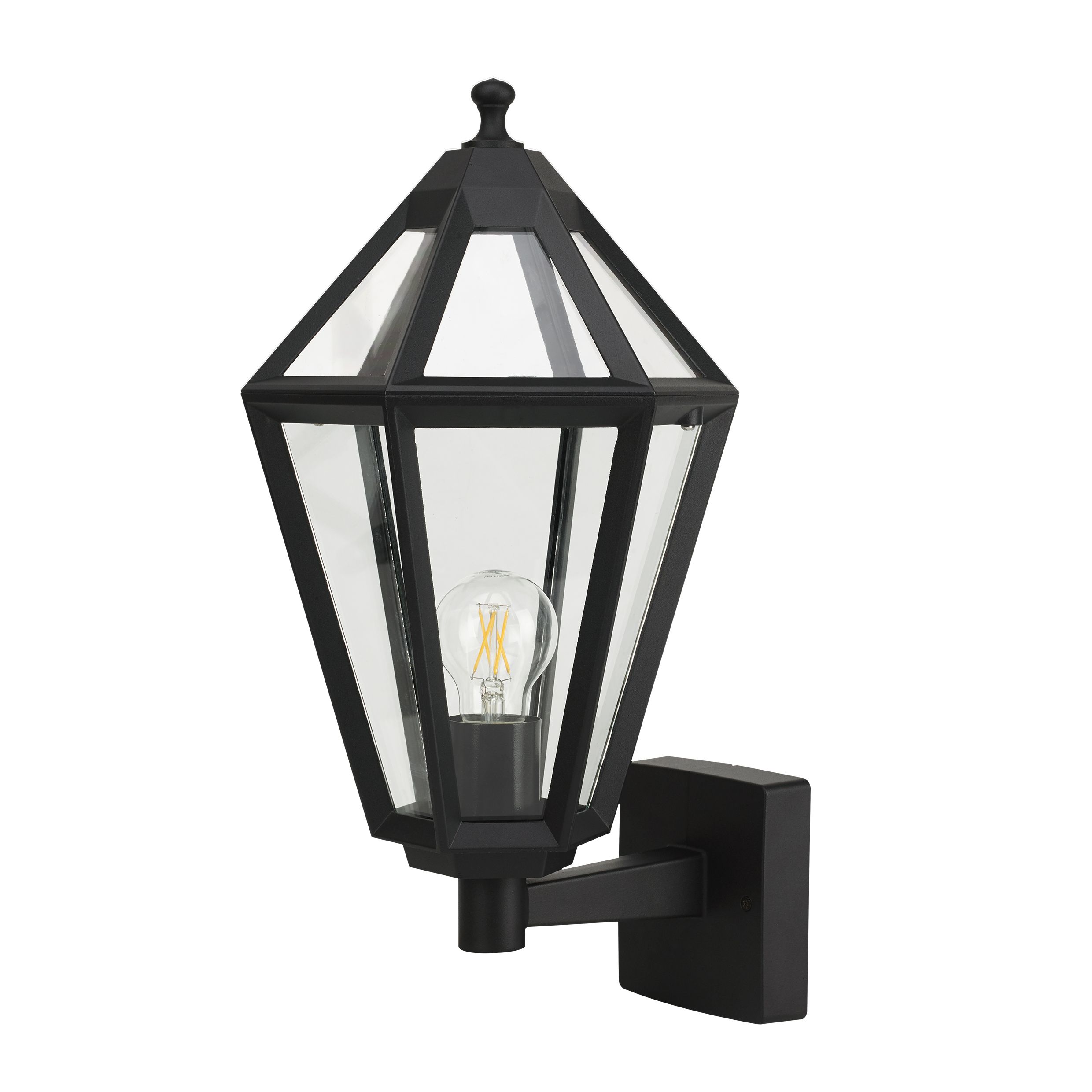 GoodHome Radley Fixed Matt Black Mains-powered Outdoor Up Wall light