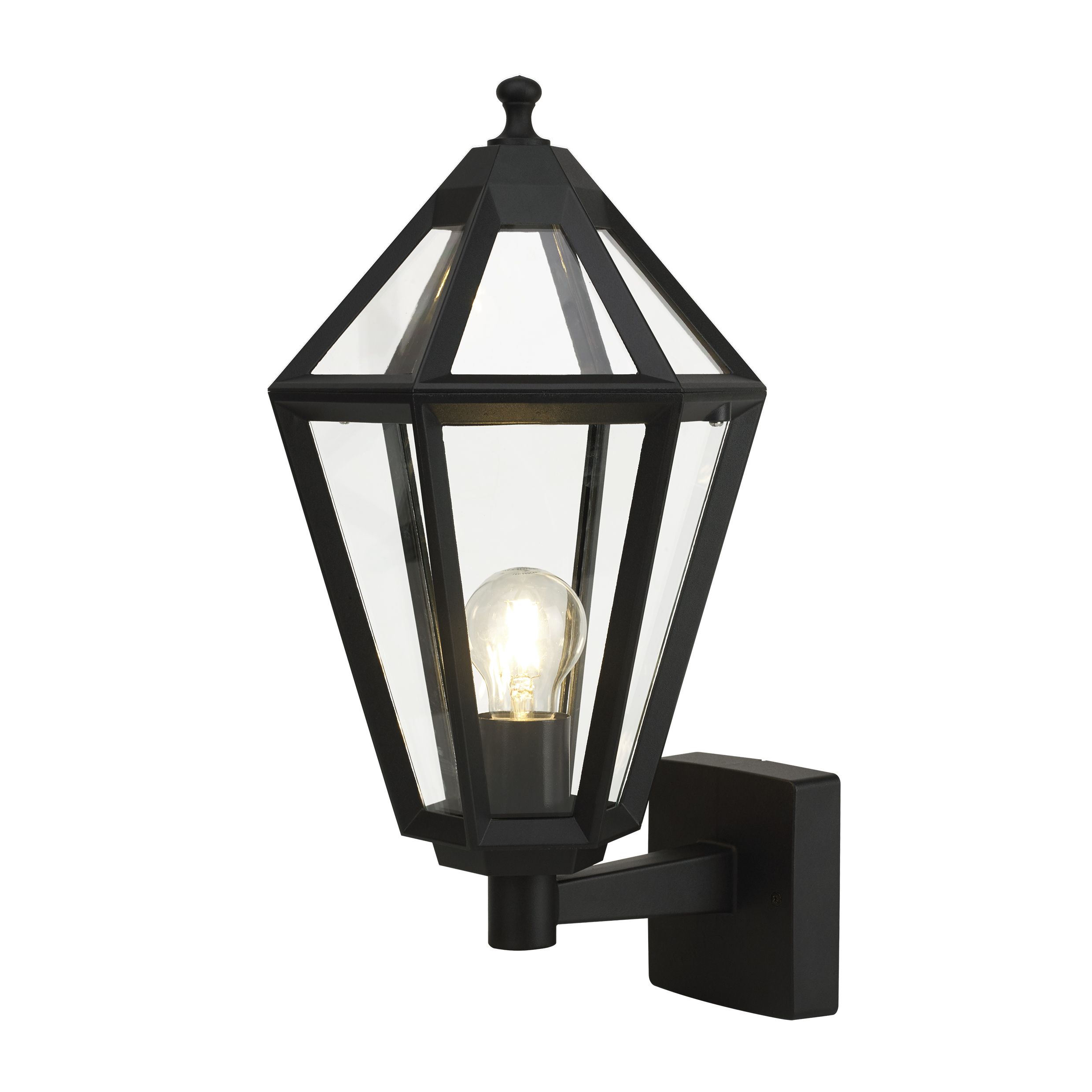 GoodHome Radley Fixed Matt Black Mains-powered Outdoor Up Wall light