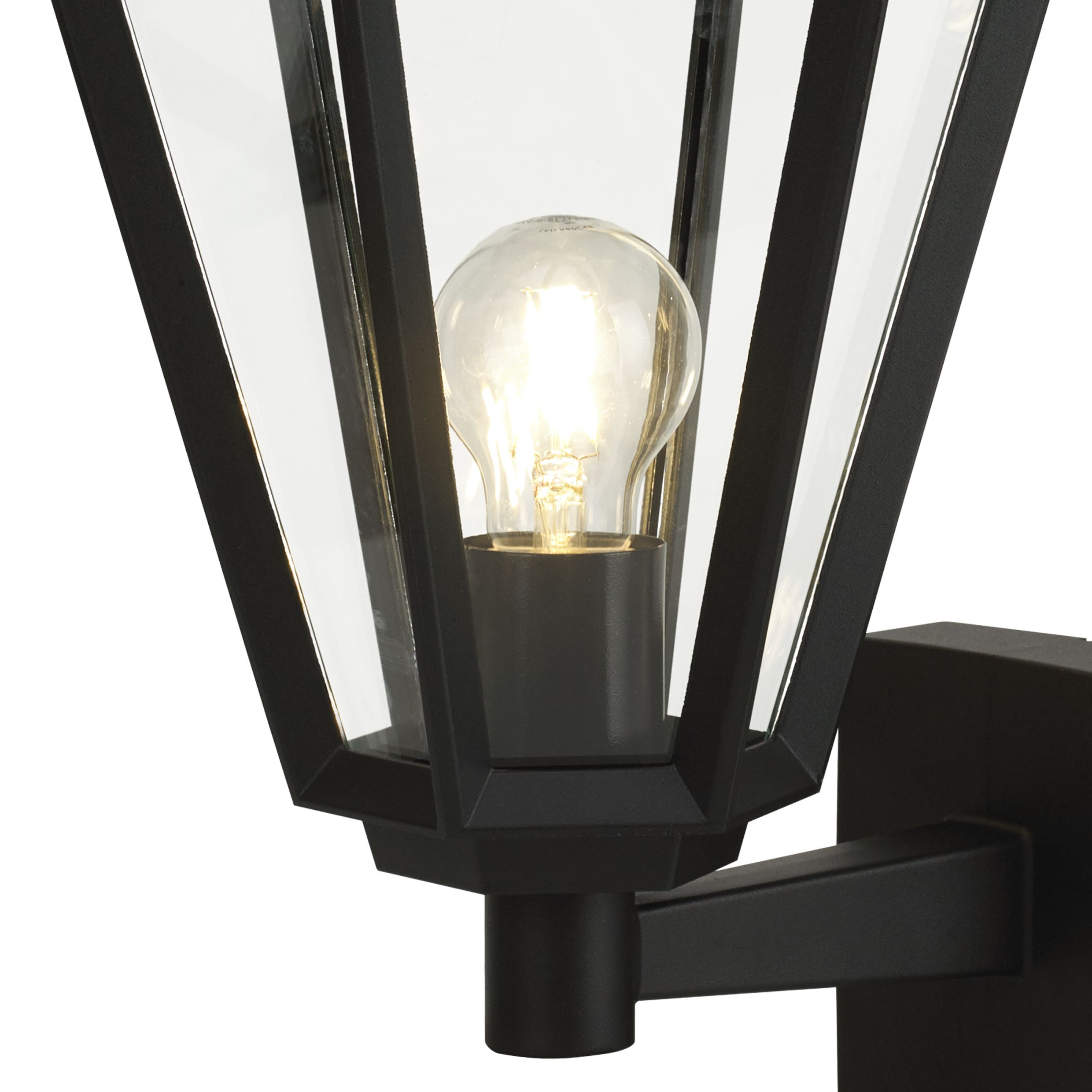 GoodHome Radley Fixed Matt Black Mains-powered Outdoor Up Wall light