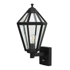 CGC CINDY Black With Motion Sensor Outdoor LED Wall Coach Lantern