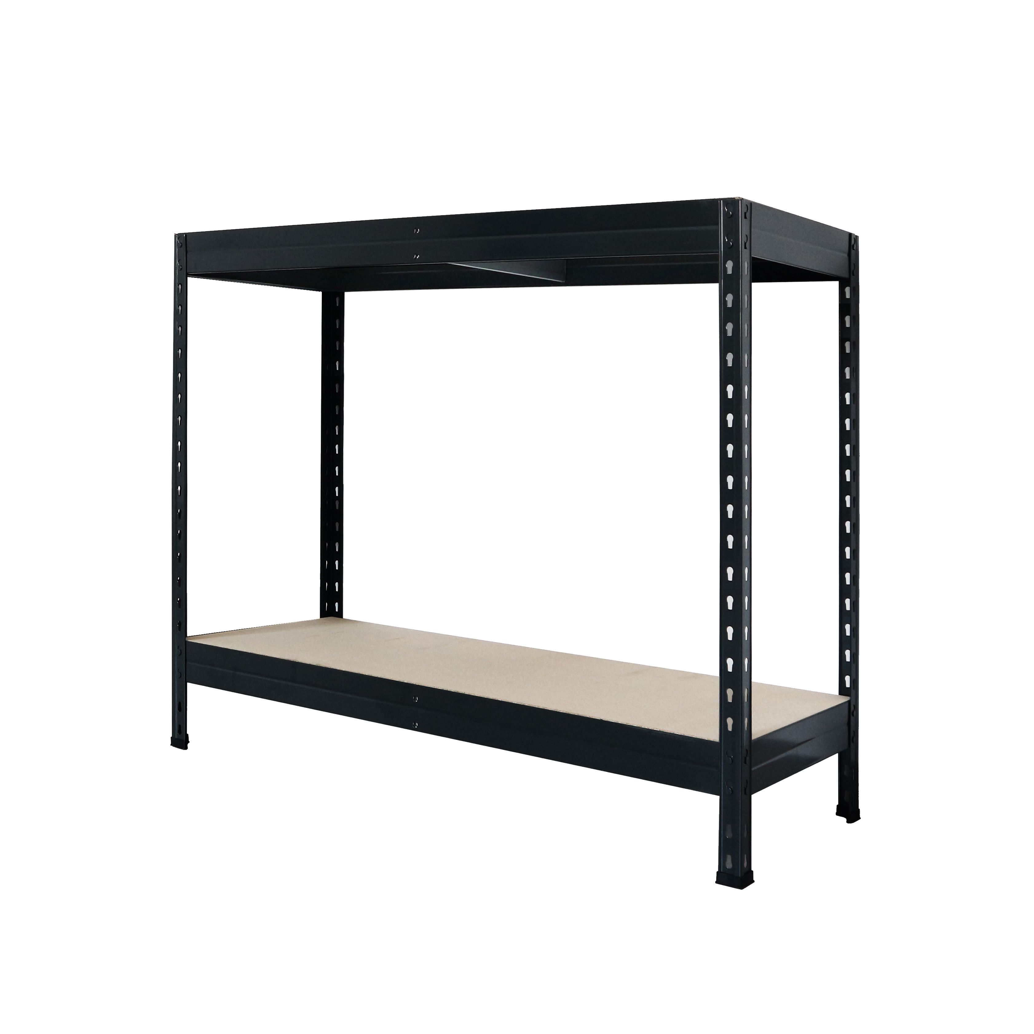 GoodHome Rand 2 shelf HDF & steel Shelving unit (H)900mm (W)970mm (D)400mm