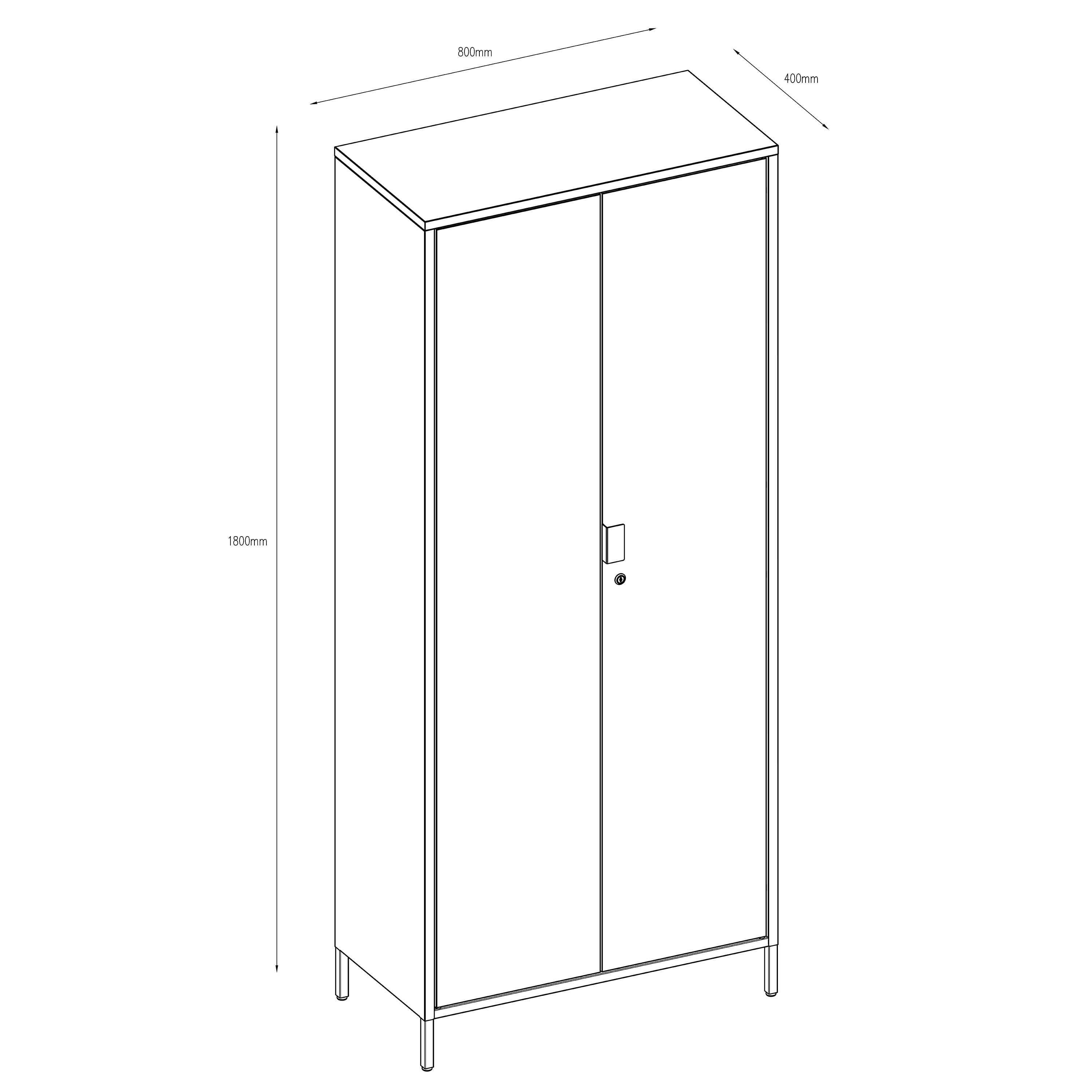 GoodHome Rand 4 shelf Black Steel Tall Utility High storage cabinet (H)180cm x (W)80cm x (D)40cm
