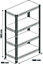 GoodHome Rand 4 shelf HDF & steel Shelving unit (H)1800mm (W)1656mm (D)600mm